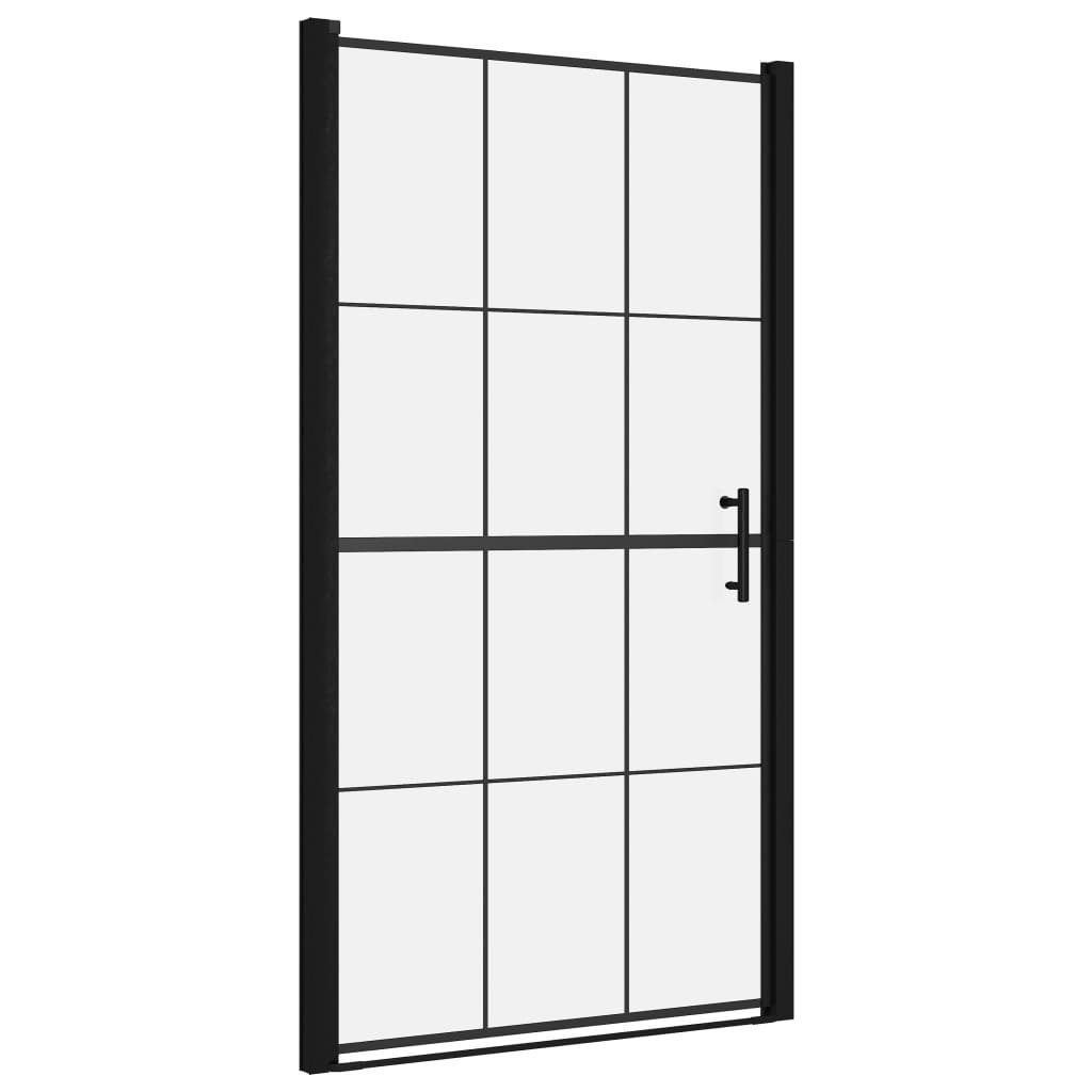 vidaXL Duschwand 100 x 178 cm Duschtür Hartglas 100x178 cm Schwarz