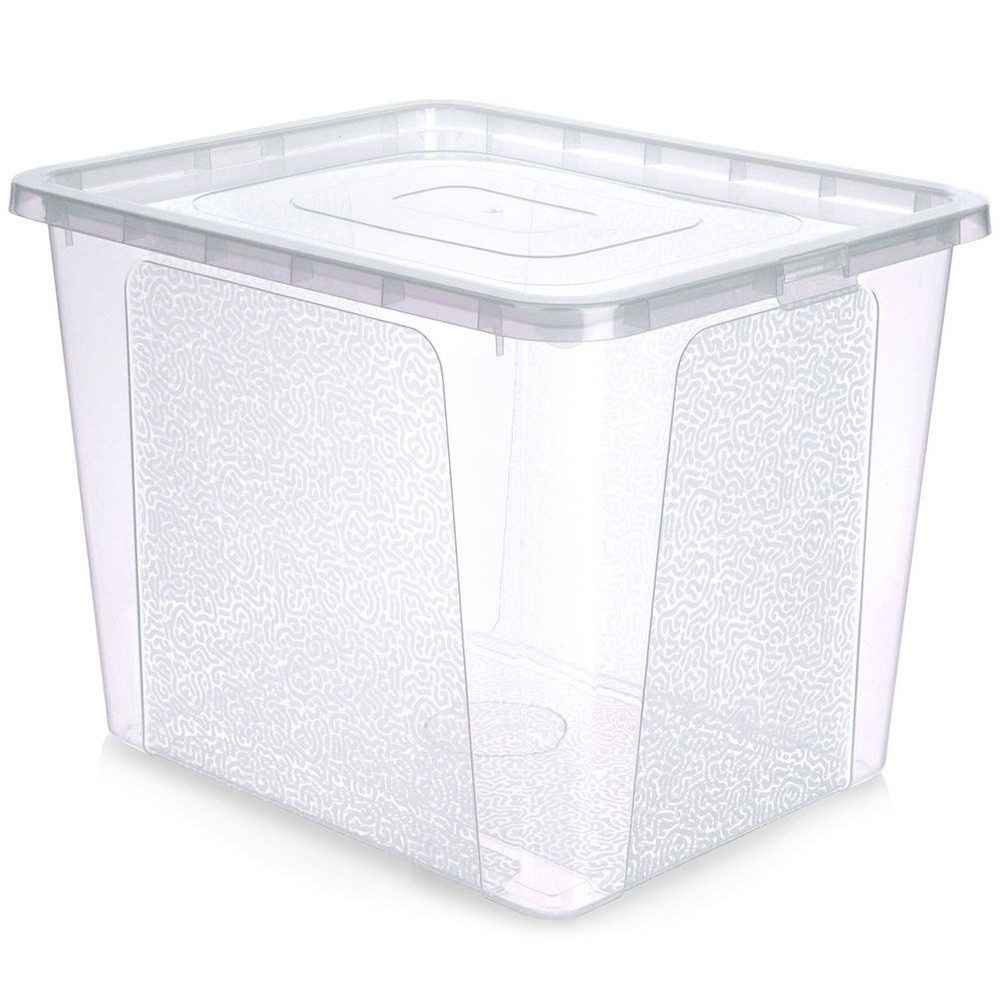 Vilde Aufbewahrungsbox mit Deckel 30L transparent mit Klickverschluss (1 St), stapelbar, Muster, abgerundete Ecken