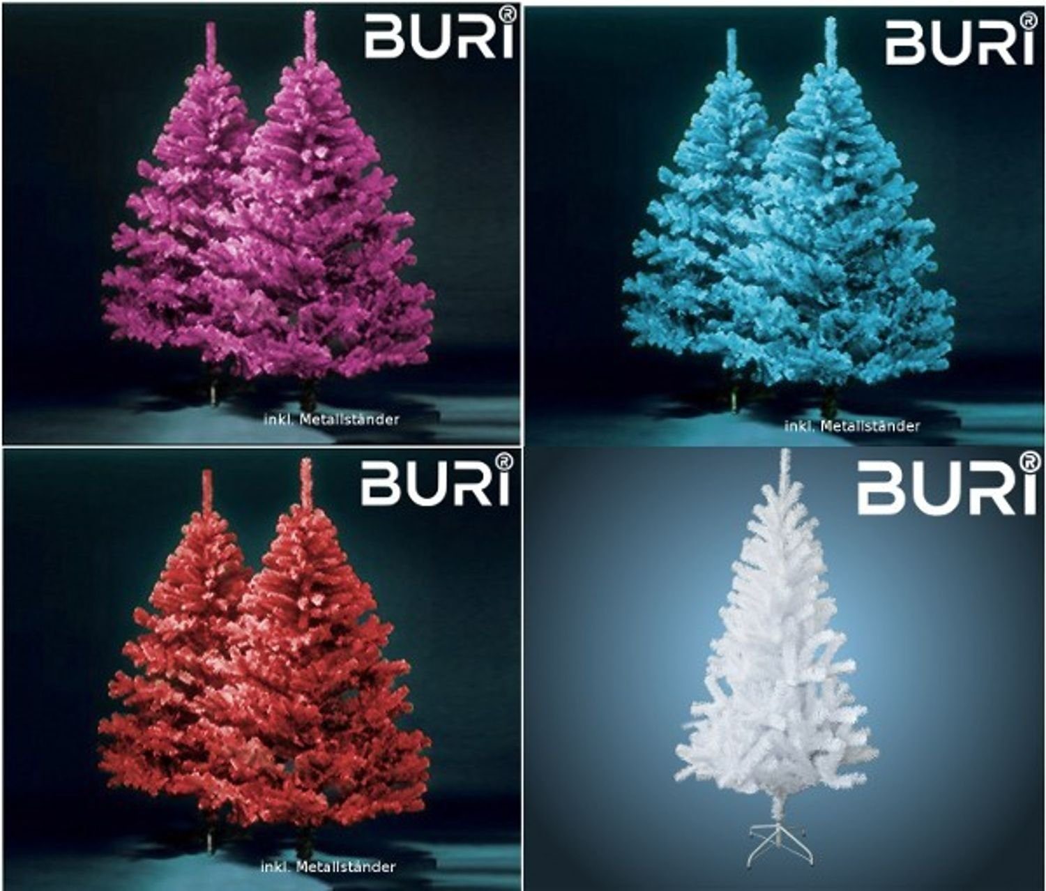 BURI Künstlicher 210cm Weihnachtsbaum weiß Weihnachtsbaum künstlicher