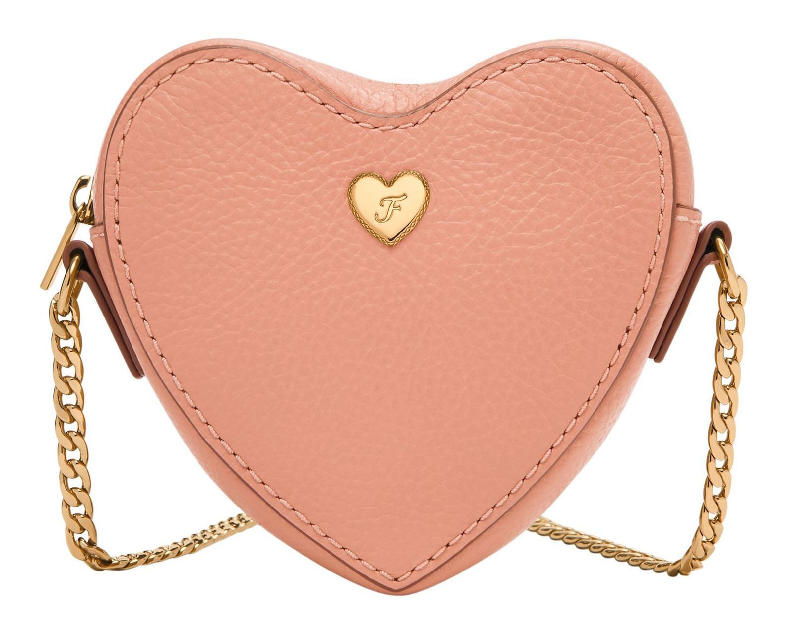 Fossil Umhängetasche Heart Zip Ethereal, aus echtem Rindsleder