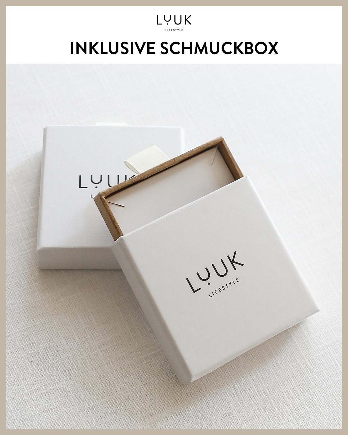alltagstauglich, LIFESTYLE Paar wasserfest Schmuckbox Viereck, Ohrstecker hautverträglich, Rosé modernes & Design, schöner inklusive LUUK