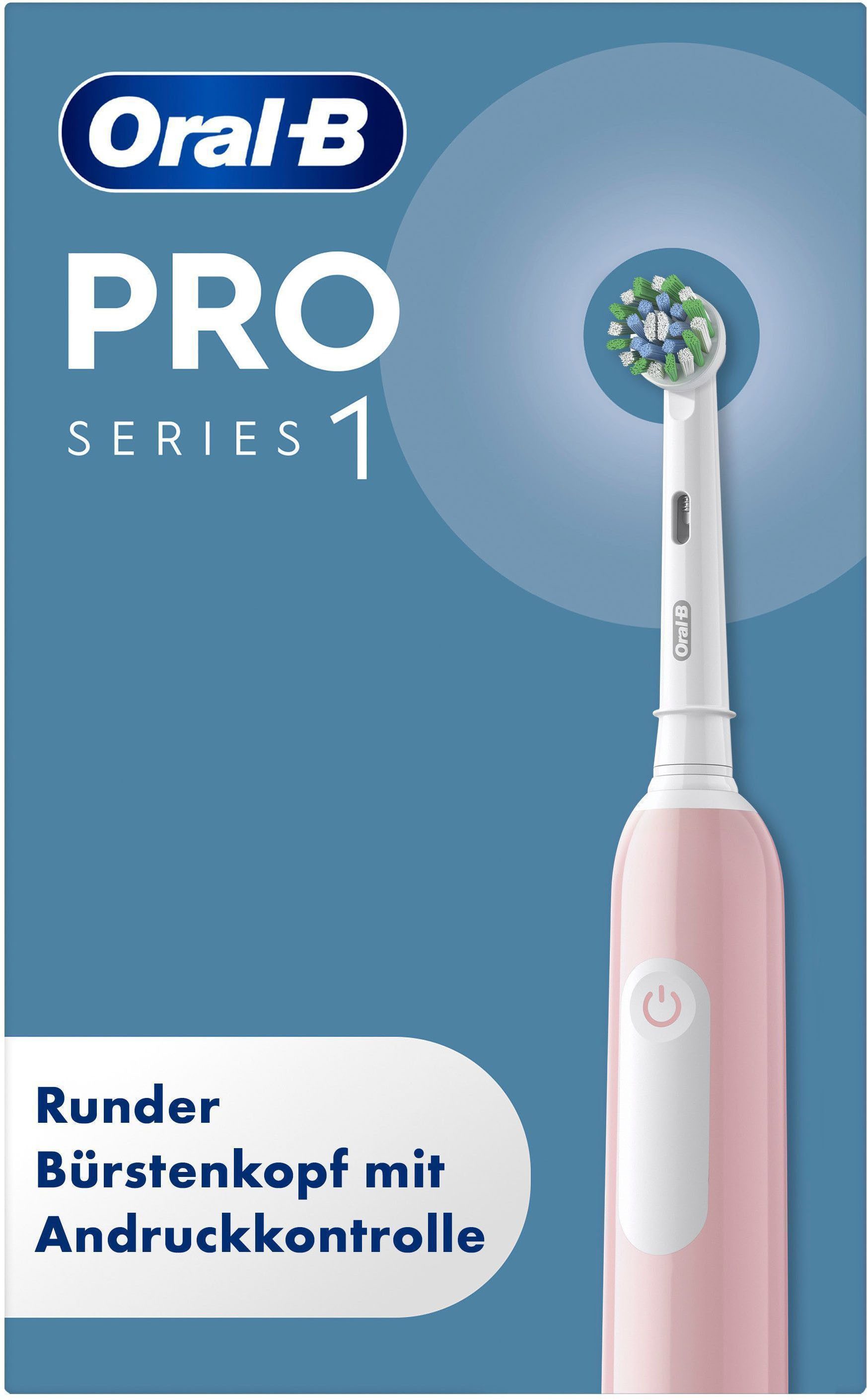 Oral-B Elektrische Zahnbürste PRO Series 1, Aufsteckbürsten: 1 St., Drucksensor