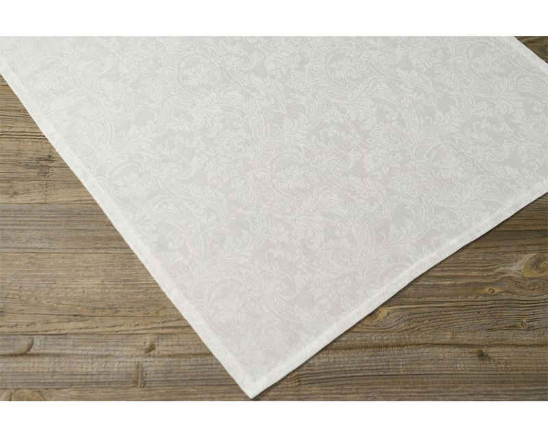 matches21 HOME & HOBBY Tischdecke Mitteldecke Textil MILA einfarbig weiß 100x100 cm Leinen (1-tlg)