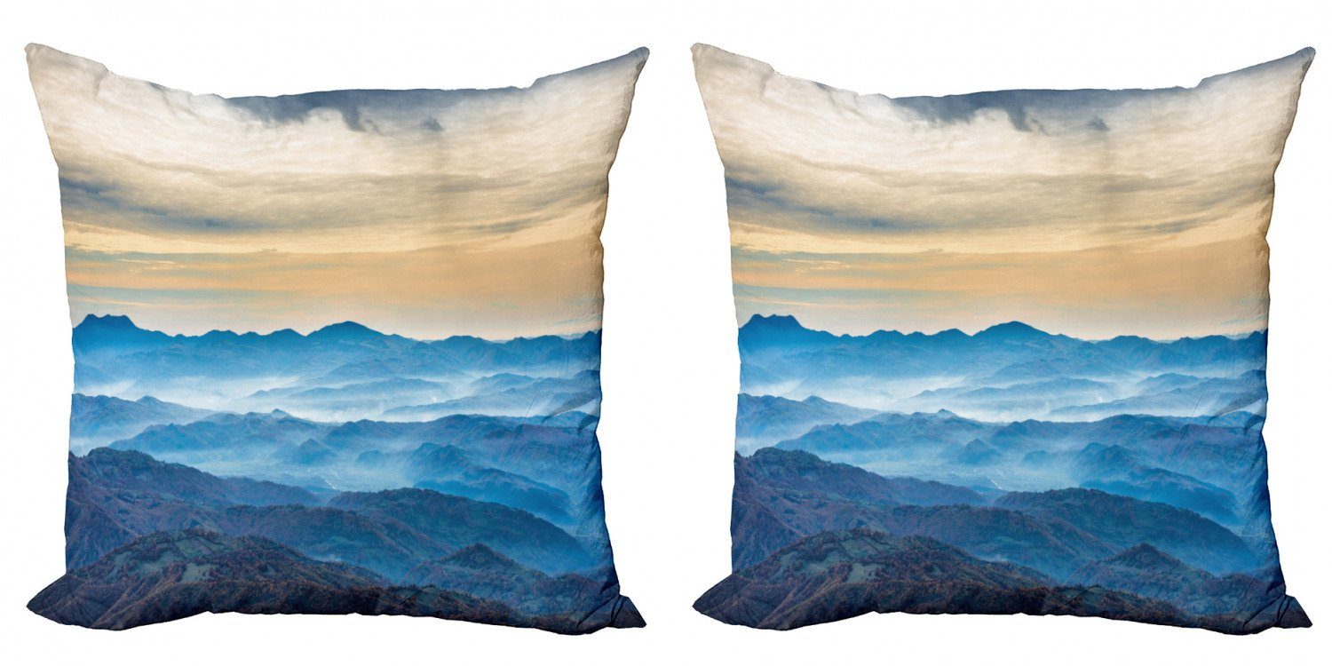 Kissenbezüge Modern Accent Doppelseitiger Digitaldruck, Abakuhaus (2 Stück), Ölgemälde Blue Sea Creme Sky