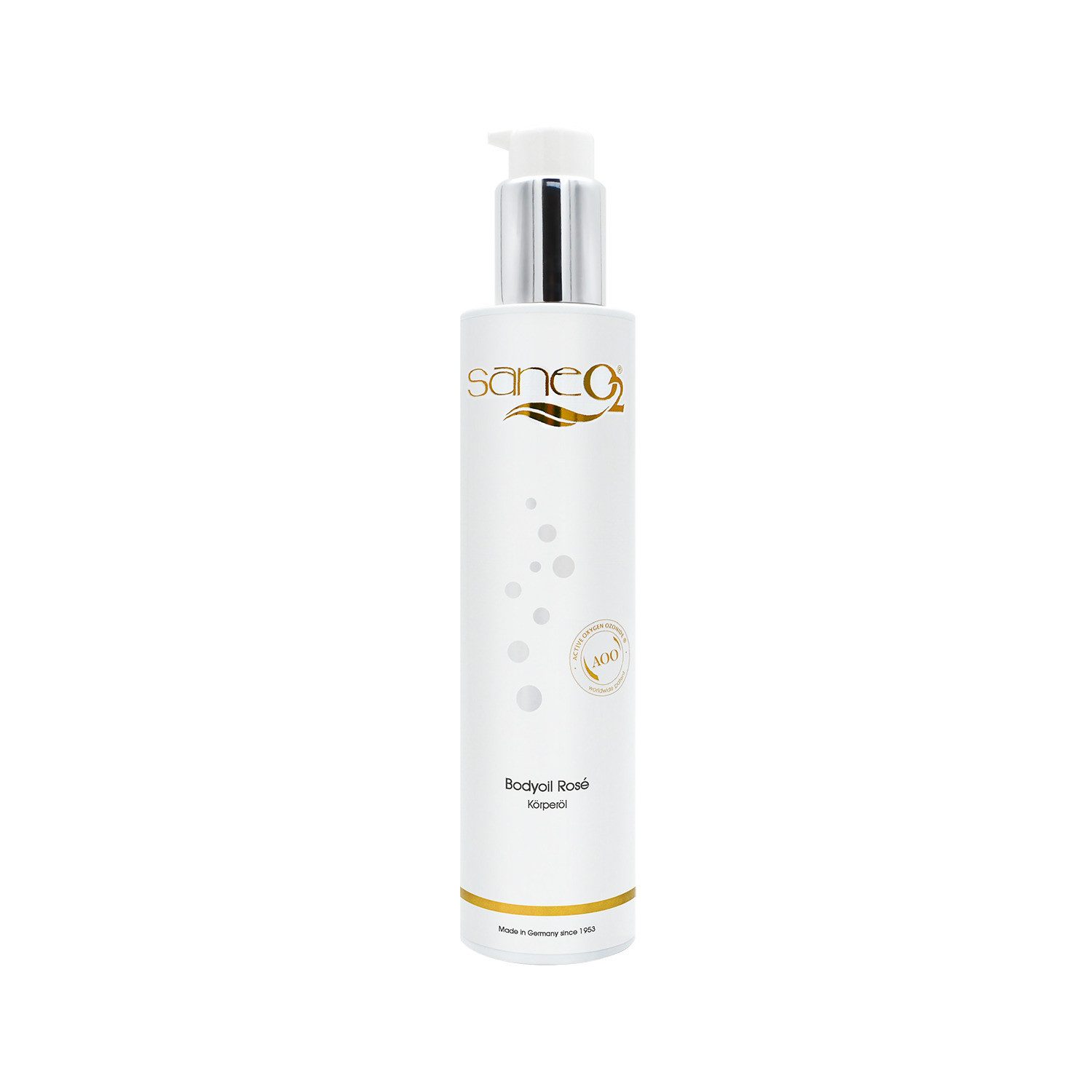 GW Nature Cosmetic Körperöl SaneO2® Bodyoil Rosé 200 ml - Pflegendes Körperöl, Vegan, Sensitive - Mit Rosenblütenduft & wertvollen Pflanzenölen