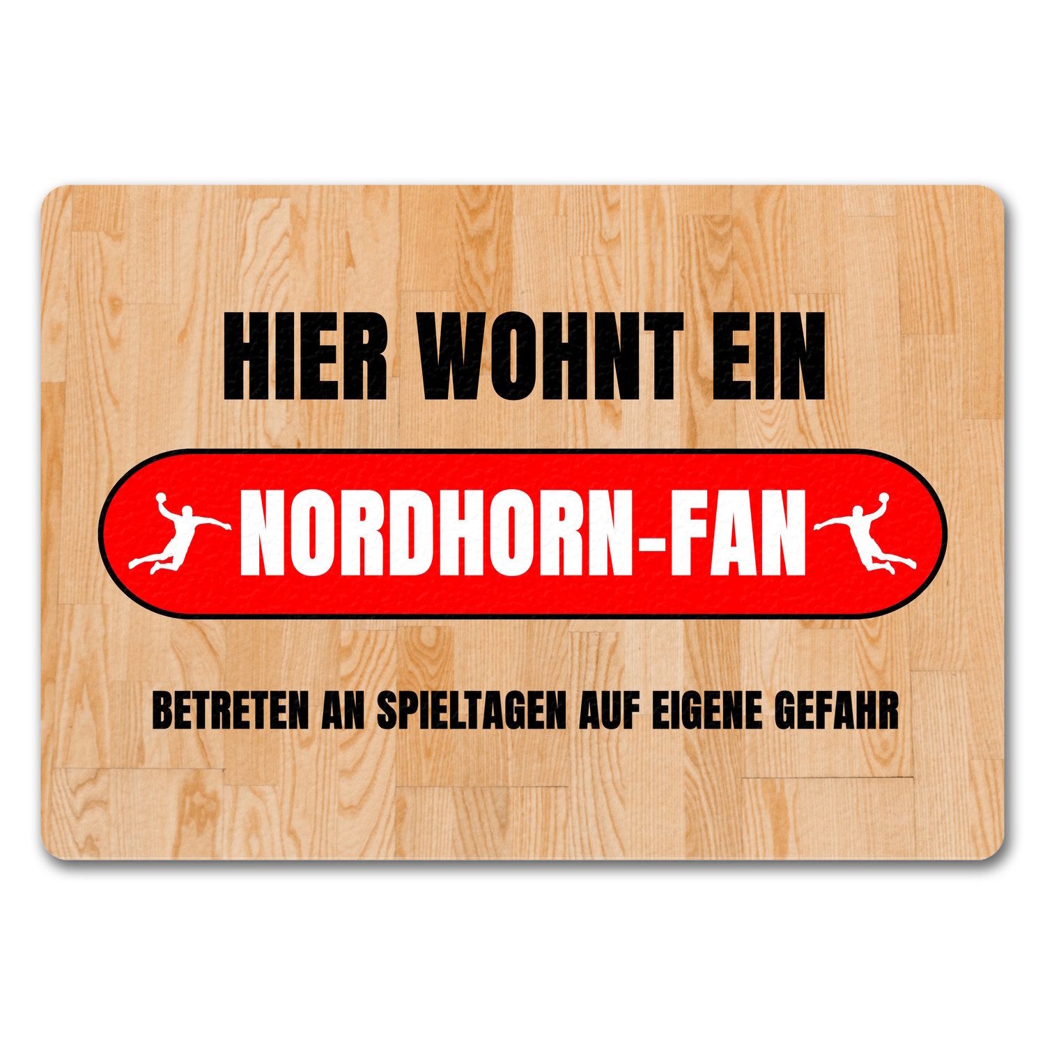 Fußmatte Hier wohnt ein Nordhorn Fan Fußmatte in 35x50 cm ohne Rand mit Motiv