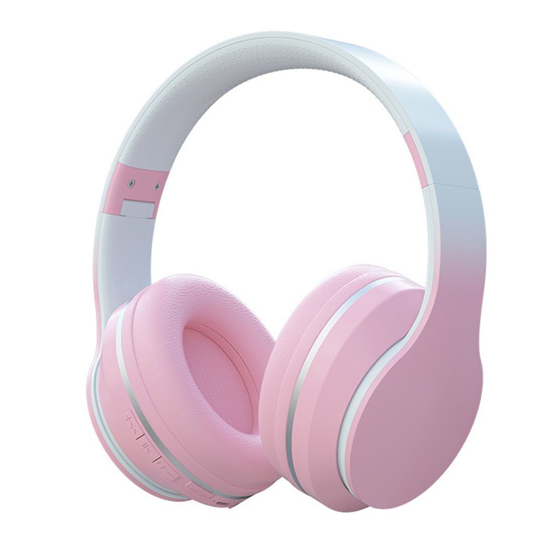 DÖRÖY Drahtloses Bluetooth-Headset mit Gaming-Headset, Farbverlauf, Bluetooth-Kopfhörer Headset Rosa