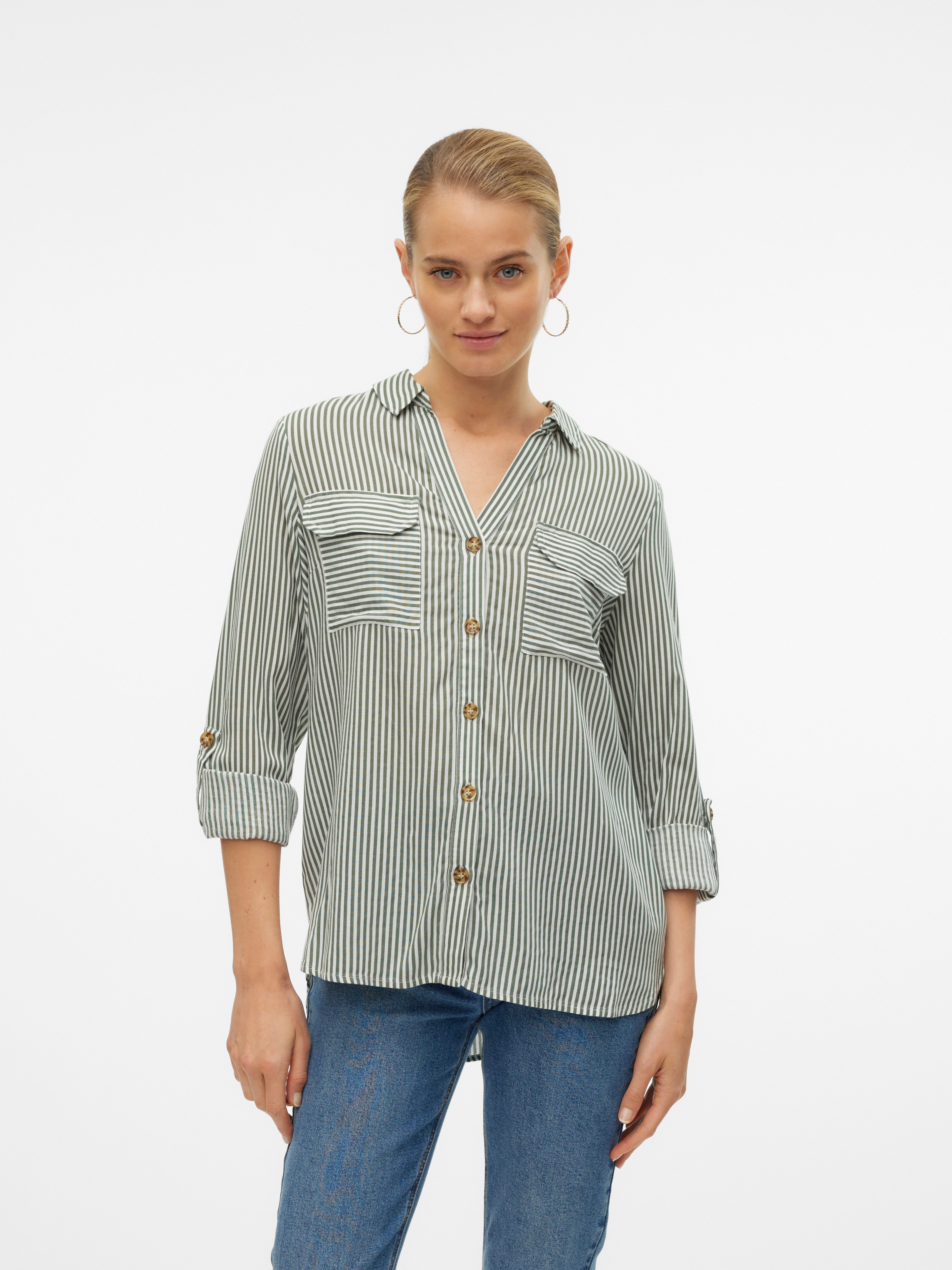 Vero Moda Hemdbluse VMBUMPY L/S SHIRT NEW WVN GA NOOS Viskose, regular fit