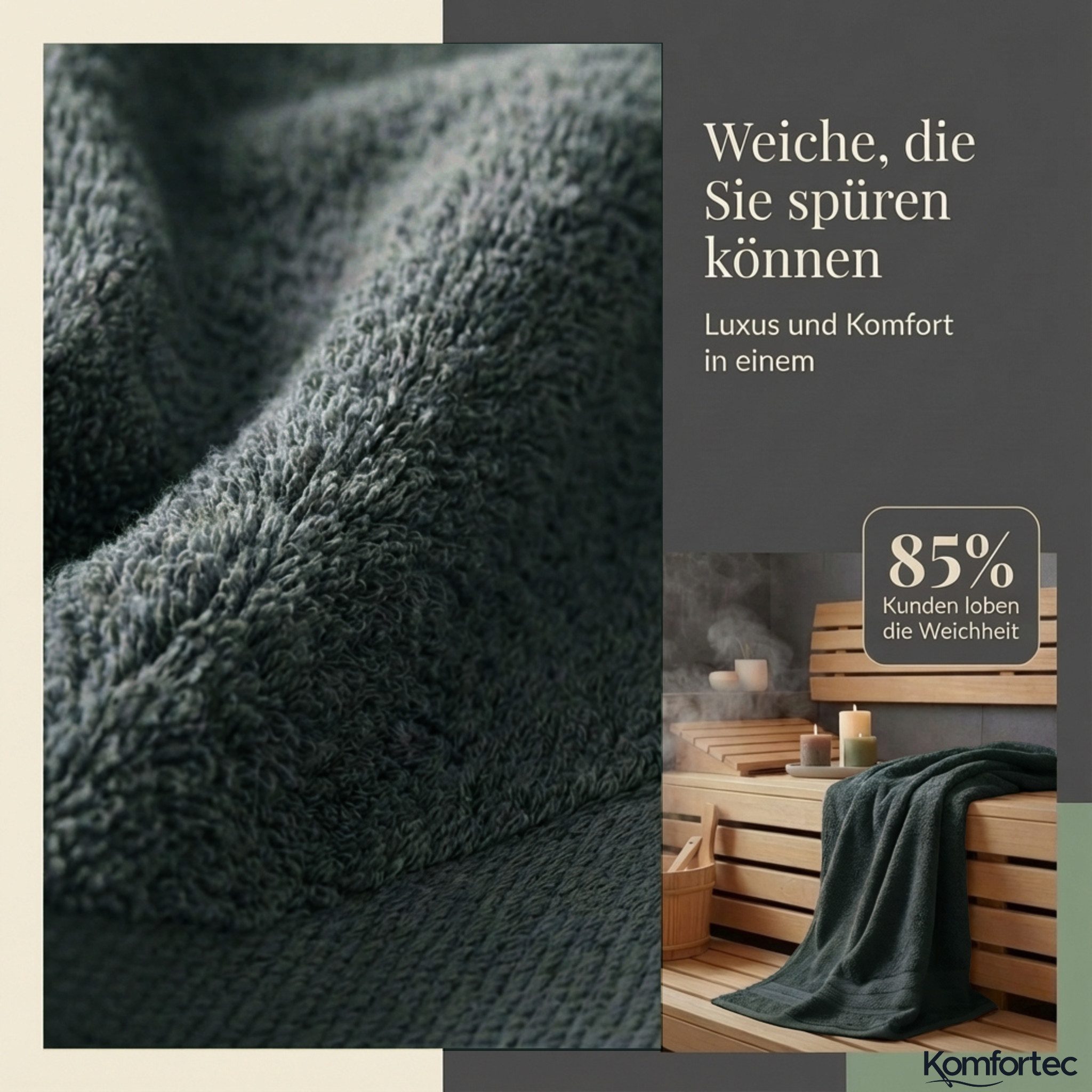 Komfortec Handtuch Set aus 100% Baumwolle, 4 Handtücher 50x100 cm und 4 Badetücher 70x140 cm, Frottee (Packung, 8-St), Duschtücher & Badehandtuch, Weich, Towel, – Bild 2 von 5