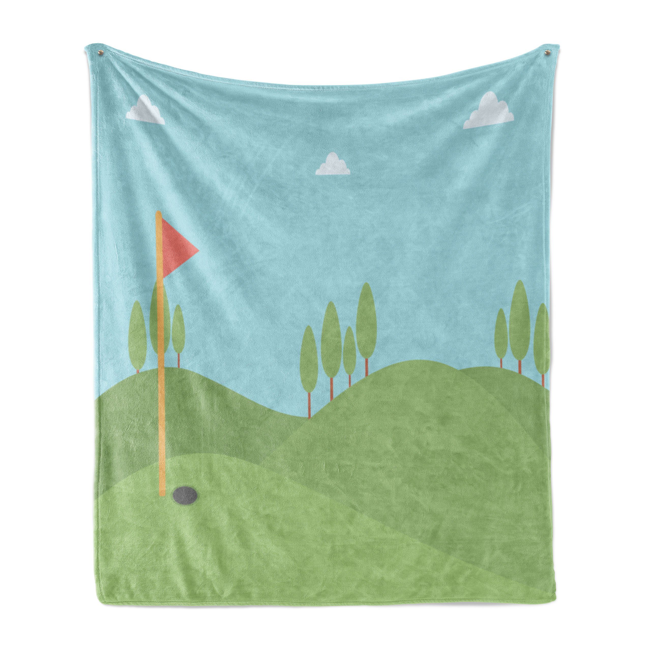 Loch für Außenbereich, den Wohndecke Flagge und Gemütlicher und Golfplatz-Szene Innen- Plüsch Abakuhaus,