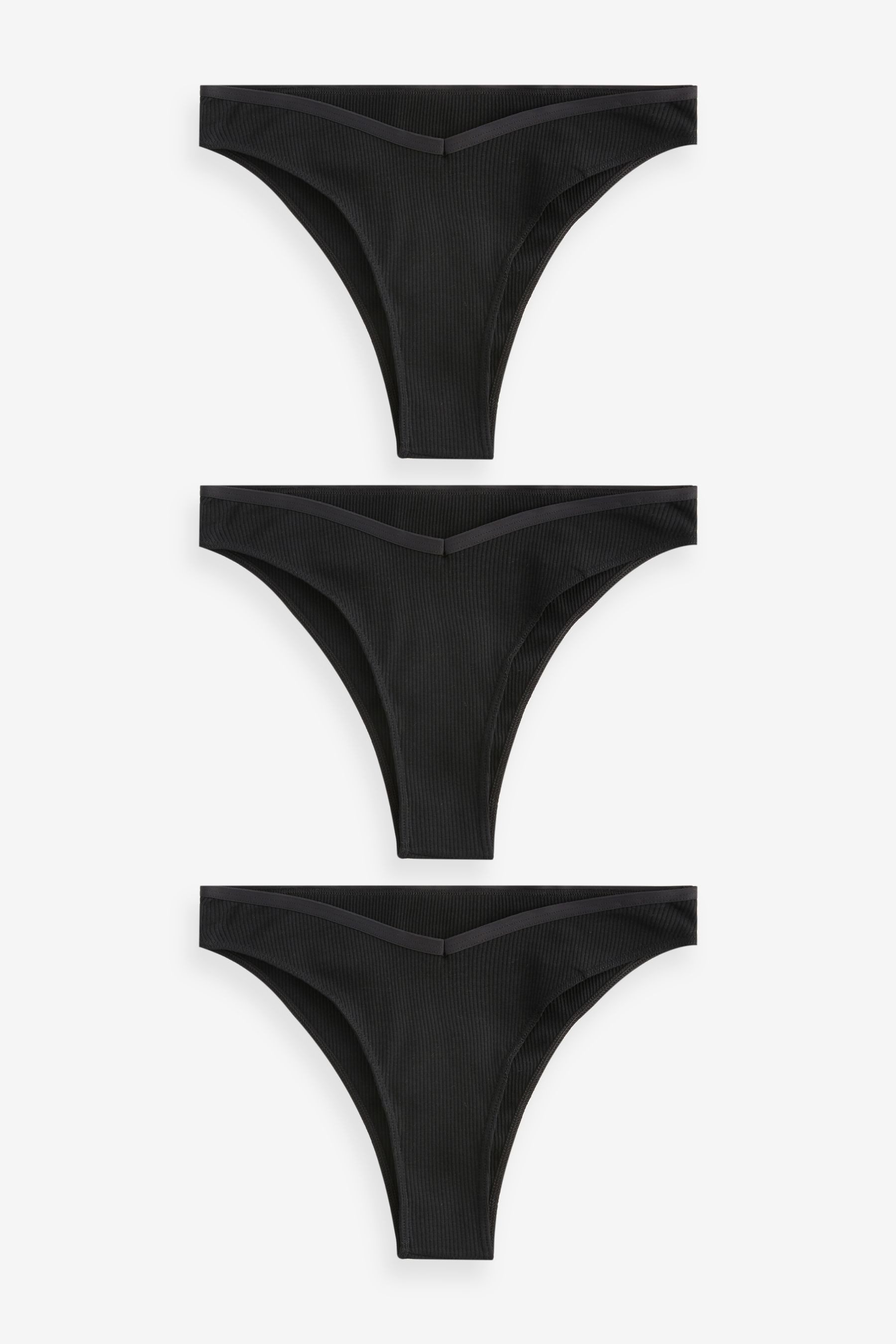 Brasilslip 3er-Pack gerippte Baumwollslips, Brazilian
