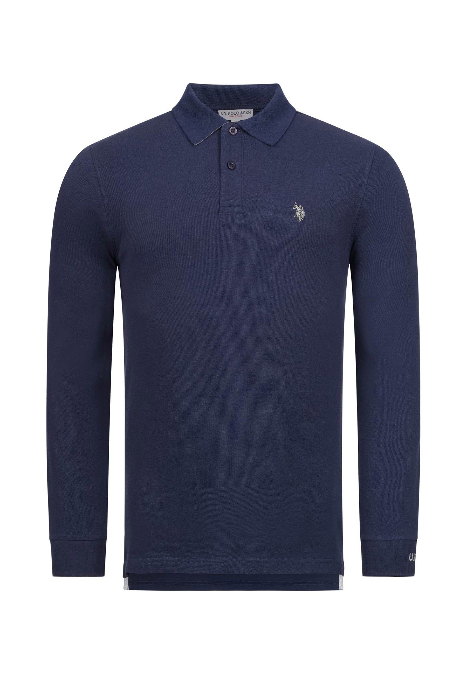 U.S. Polo Assn. Longsleeve USJayson – Herren Langarm Poloshirt mit Logo-Stickerei mit Flachstrick-Kragen mit Knopfleiste – Bild 5 von 5
