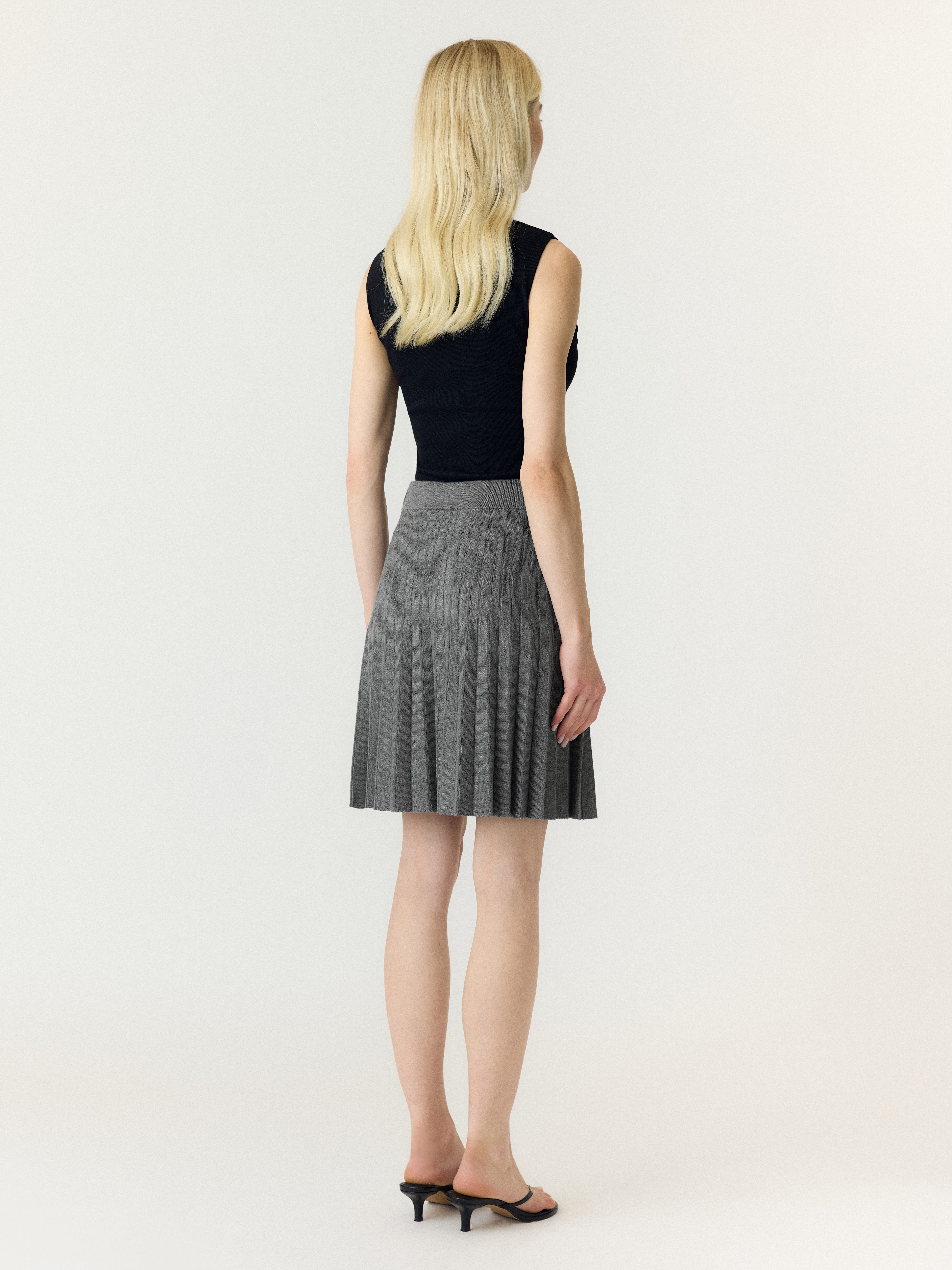 Y.A.S Strickrock YASELENA HW PLEATED SKIRT S. NOOS Viskosemischung
