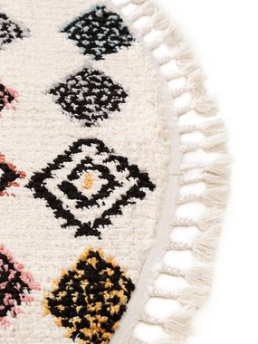 Teppich Bosse, benuta, rund, Höhe: 21 mm, Kunstfaser, Berber, Ethno-Style, Wohnzimmer