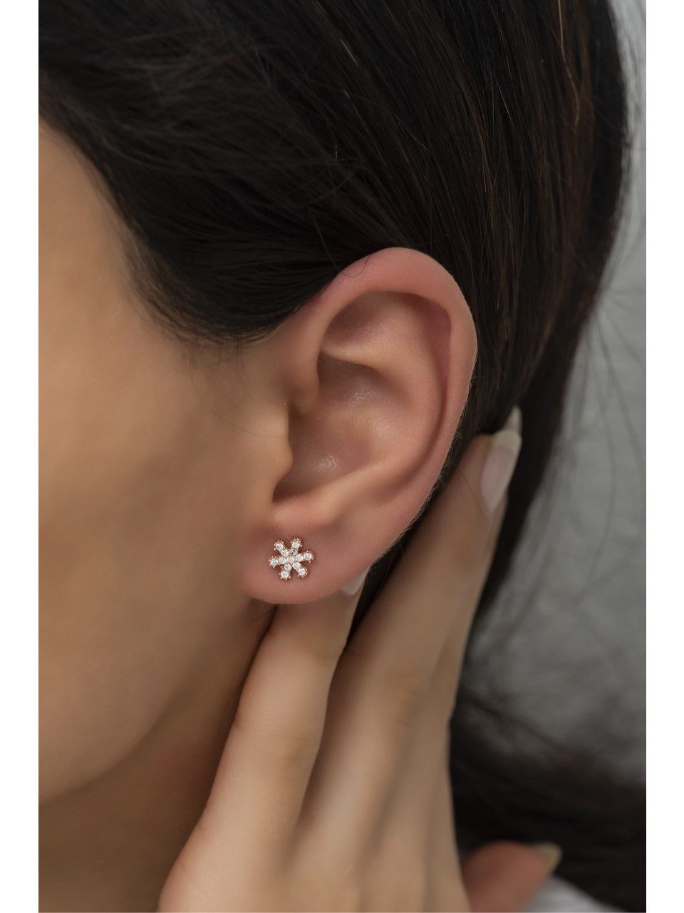 Nisan Ohrring-Set, Ohrstecker, 925er Silber, Roségold, Zirkonia, Schneefloc günstig online kaufen