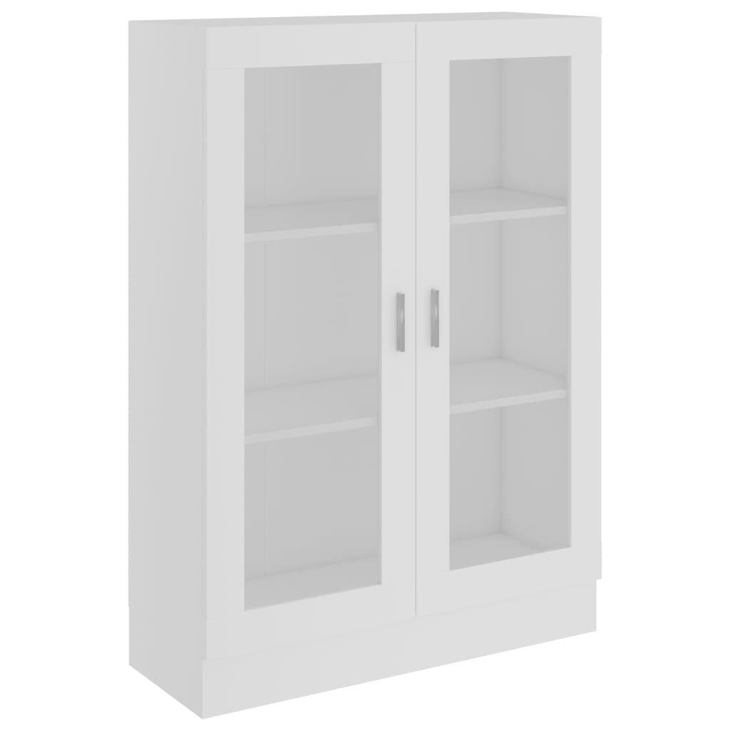 vidaXL Vitrine NA Bücherschrank Vitrinenschrank Vitrine Weiß 82,5x30,5x115 cm Spanpla