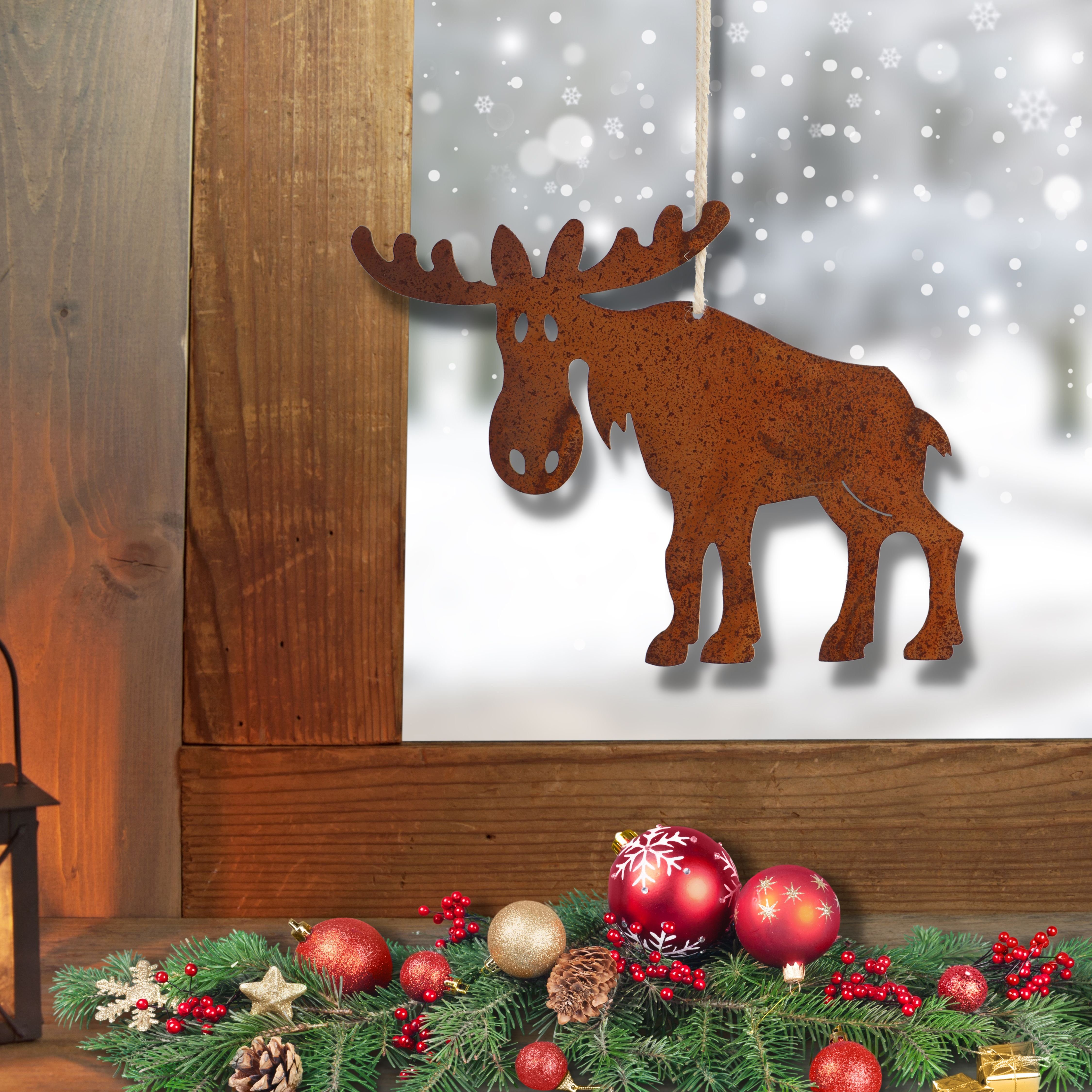 Rostikal Weihnachtsfigur Elch Weihnachtsfigur Rost Stecker Weihnachten, Echter Rost