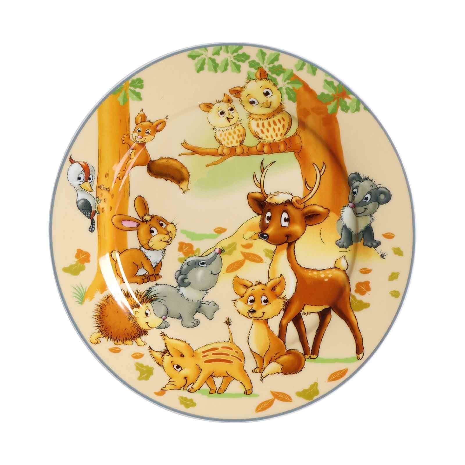 Ritzenhoff & Breker Kindergeschirr-Set Waldtiere Kindergeschirr 3er Set (3-tlg), Porzellan