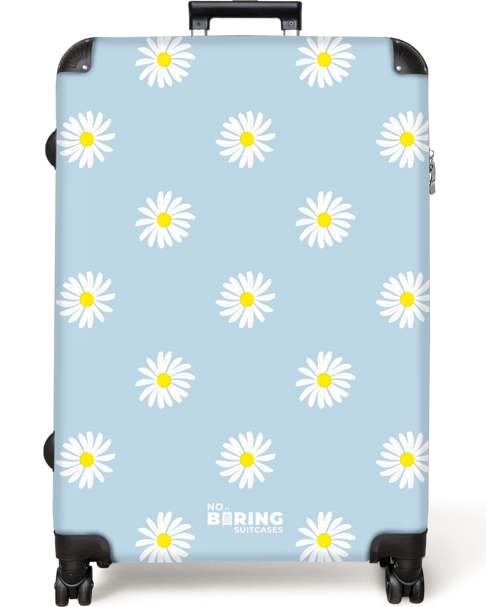 NoBoringSuitcases.com© Hartschalen-Trolley Pastellblau mit Gänseblümchen 77 günstig online kaufen