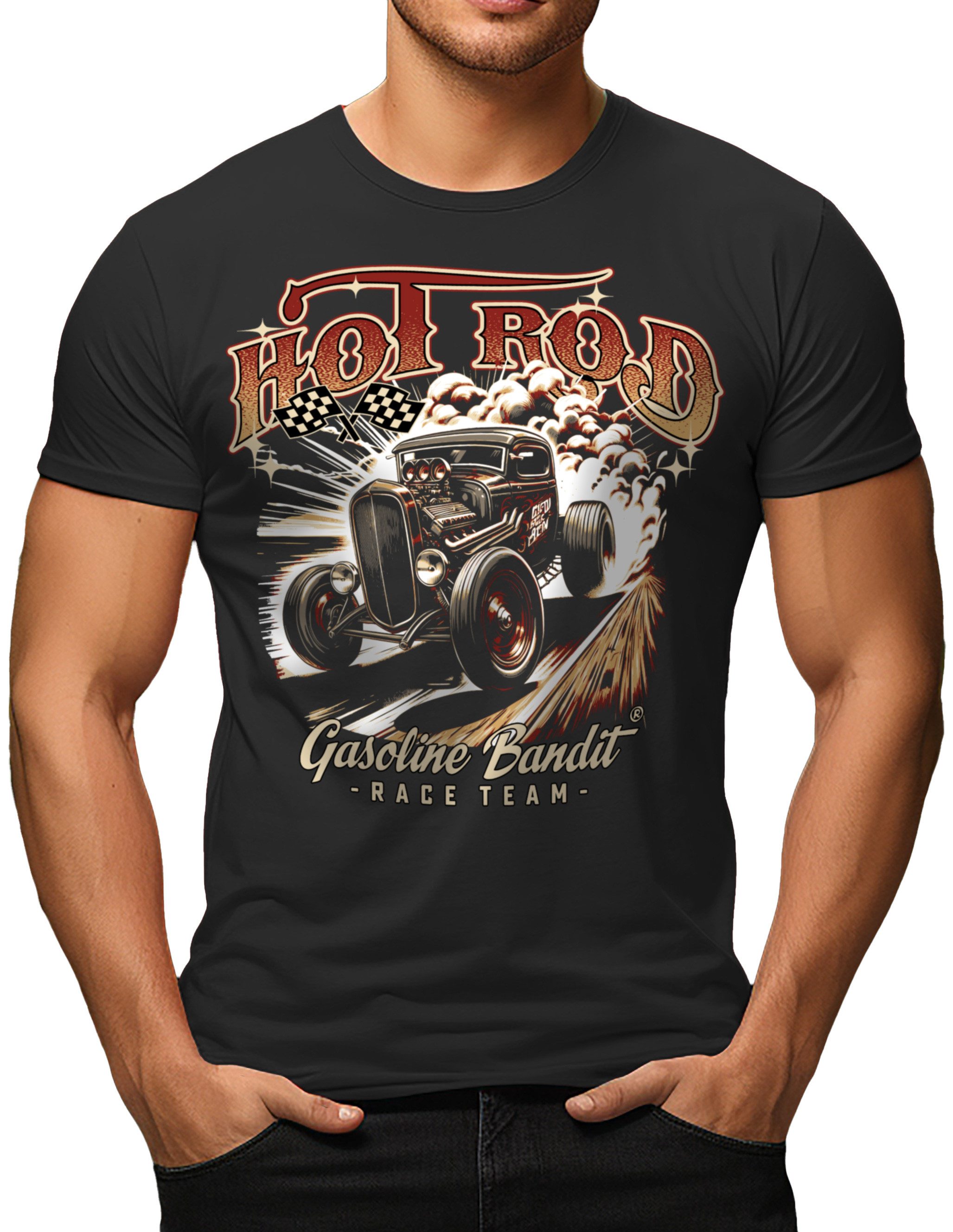 GASOLINE BANDIT® T-Shirt für den Oldtimer Fan: Hot Rod günstig online kaufen