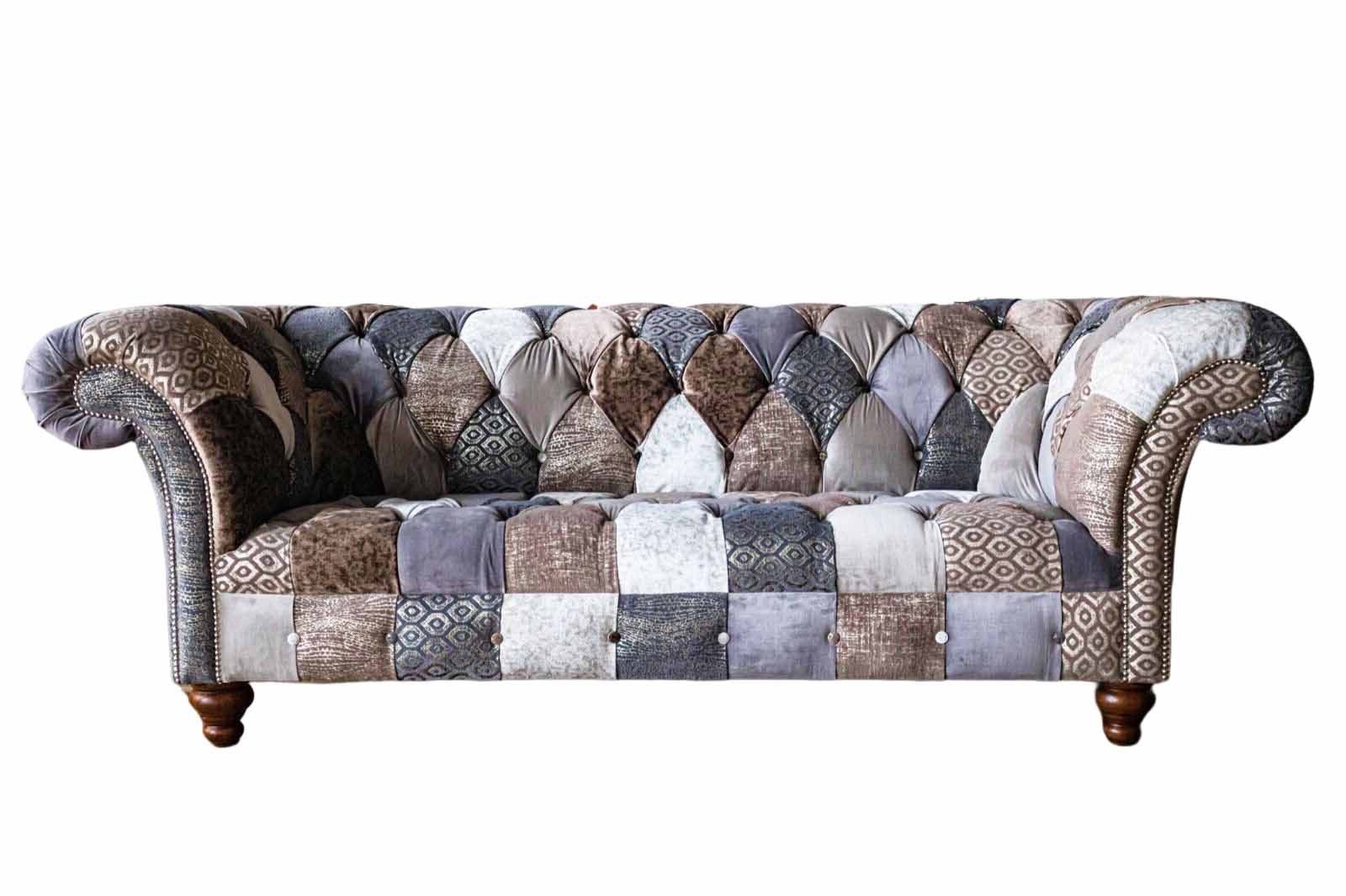 Xlmoebel Chesterfield-Sofa Modernes Chesterfield-Sofa aus hochwertigem Stoff in eleganter Optik, Hergestellt in Europa
