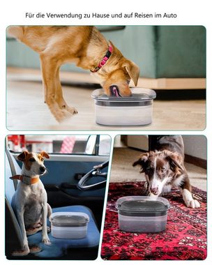 GelldG Hunde-Futterautomat Trinknapf Hund Anti Schlabber, Wasserspender Hund Unterwegs