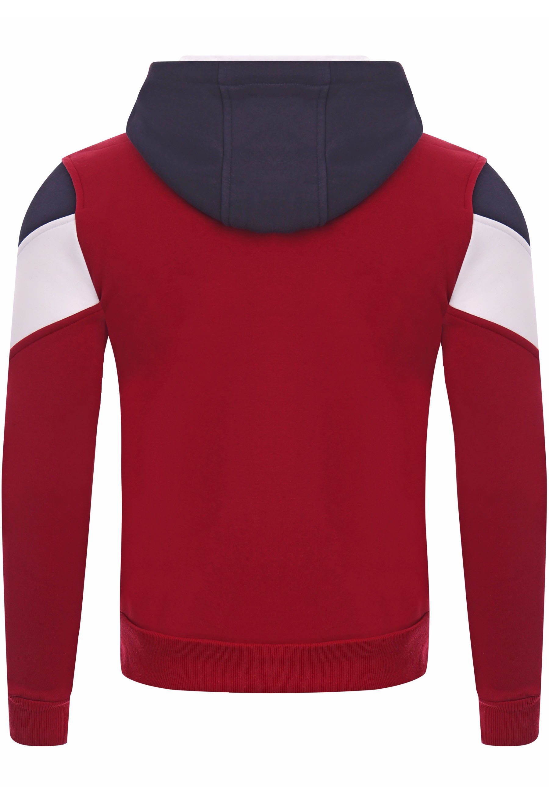 Sweatjacke Sweater Reslad navyblau-anthrazit Pulli Reslad Kapuzenpullover (1-tlg) Zipper Sweatjacke Sweatshirt Winter-Pullover Hoodie RS-1007