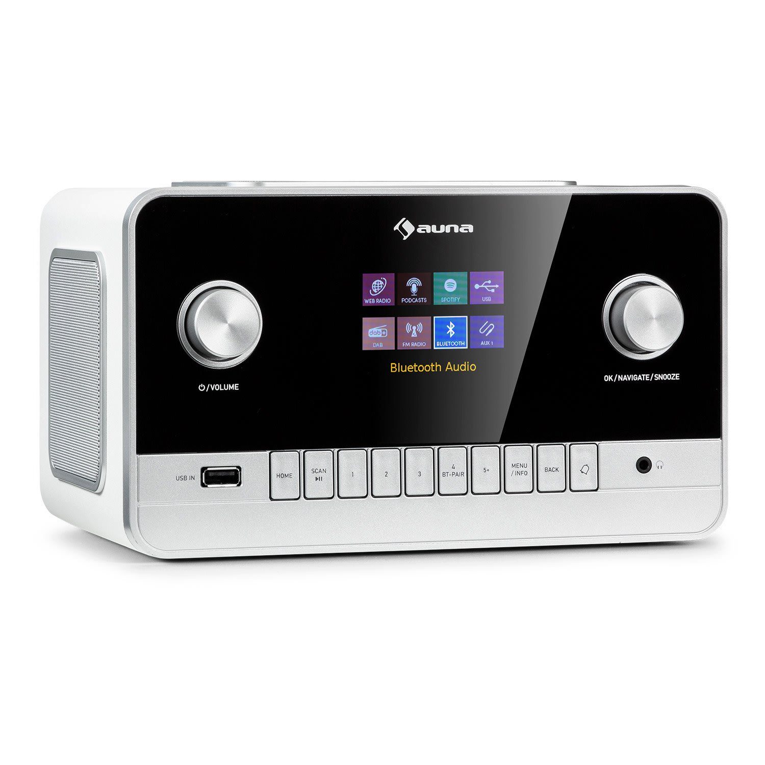 MKII 2.1-Internetradio Mediaplayer, Fernbedienung) TFT-Display Auna mit DAB/DAB+/FM Radio 2,8" / W, DAB+ Plus 28 FM-Radio, / Küchenradio DAB BT Spotify Digitalradio DAB Bluetooth 150 Internet Radio Connect mit Connect, Spotify WLAN - (Internetradio,