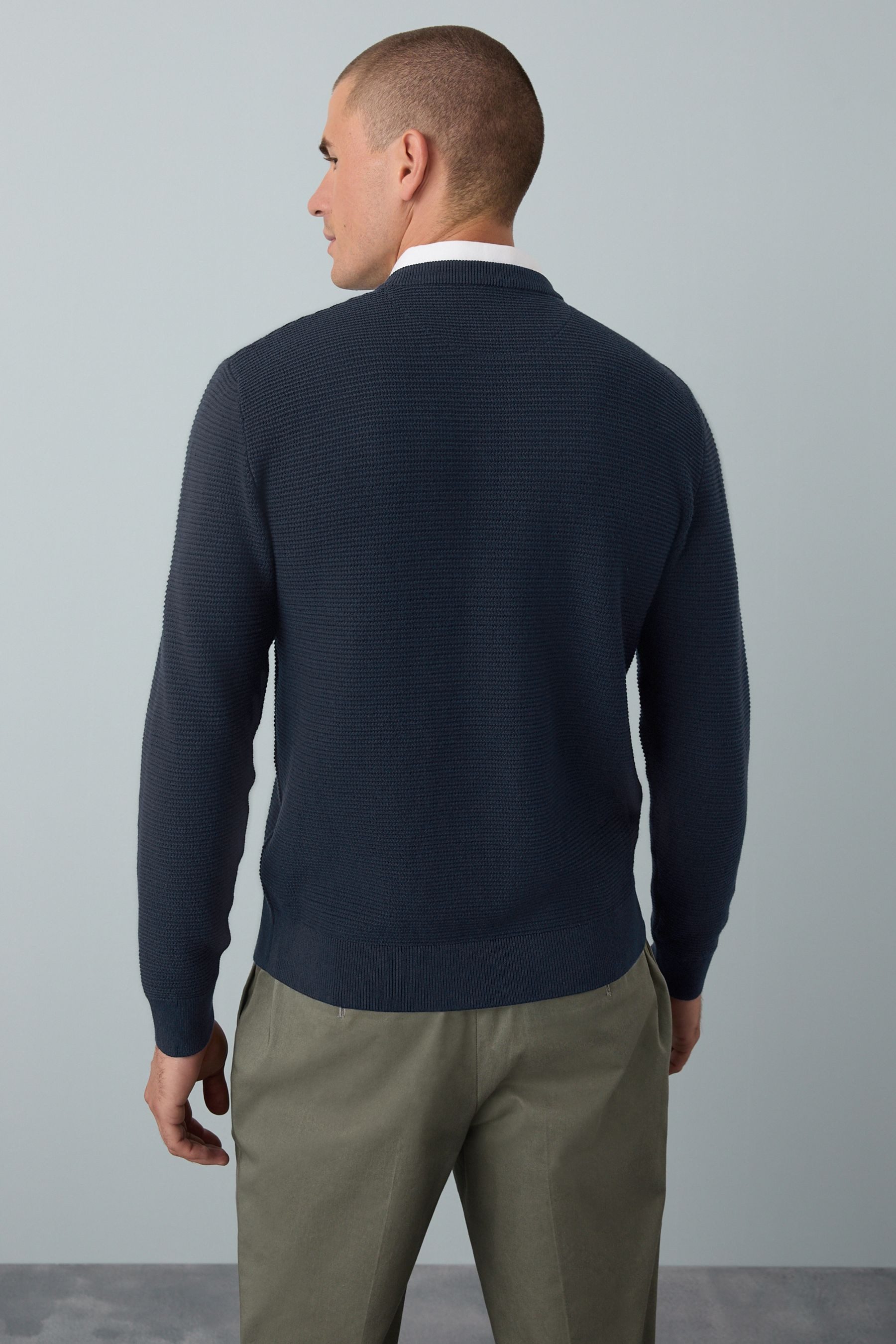 Next V-Ausschnitt-Pullover Regular Fit Pullover mit Oxford-Hemdkragen (1-tl günstig online kaufen
