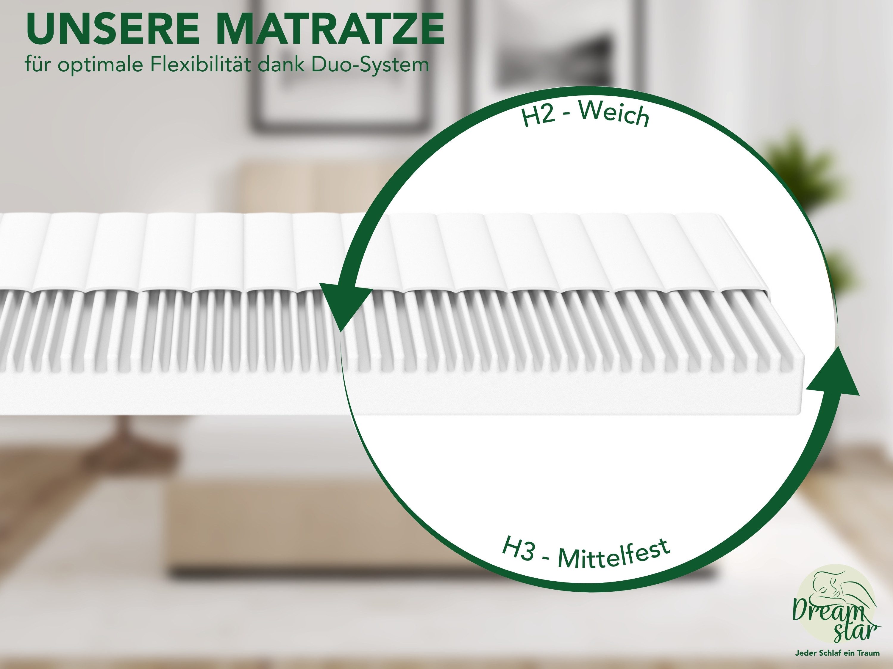 Kaltschaummatratze 7-Zonen Easy Flex - zwei Liegeseiten - 90x200 120x200 140x200 180x200, Dreamstar, verschiedene Größen, Härtegrade und Höhen - ergonomisch, we – Bild 4 von 5