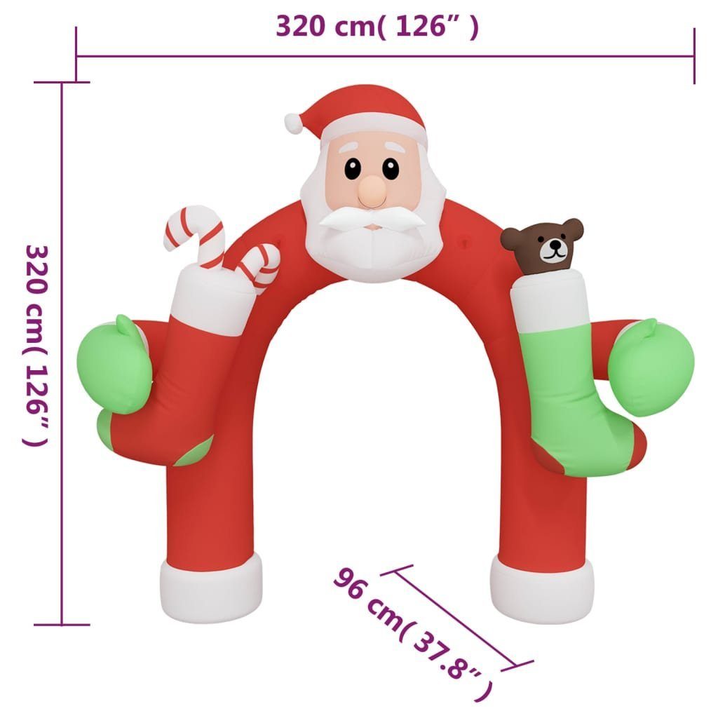 DOTMALL Weihnachtsmann Aufblasbarer Weihnachtsbogen mit 320 LEDs cm