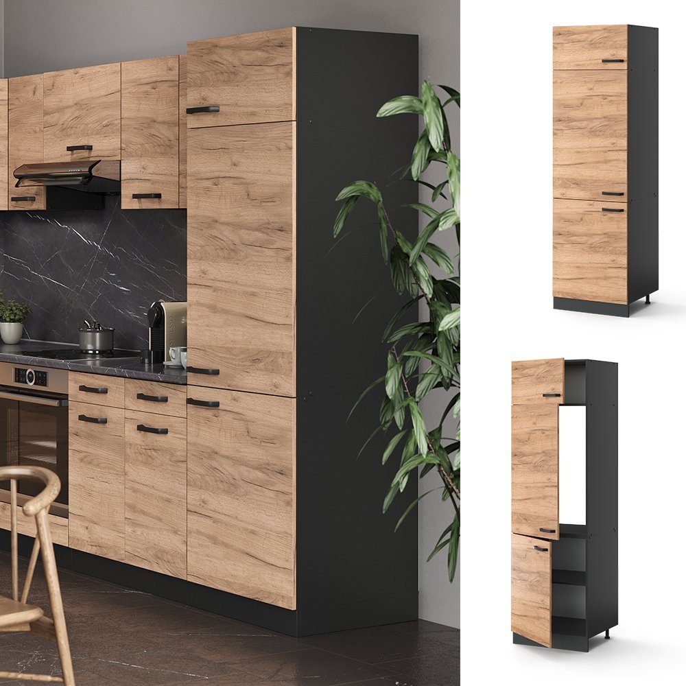 Vicco Kühlumbauschrank R-Line, Goldkraft Eiche/Anthrazit, 60 günstig online kaufen