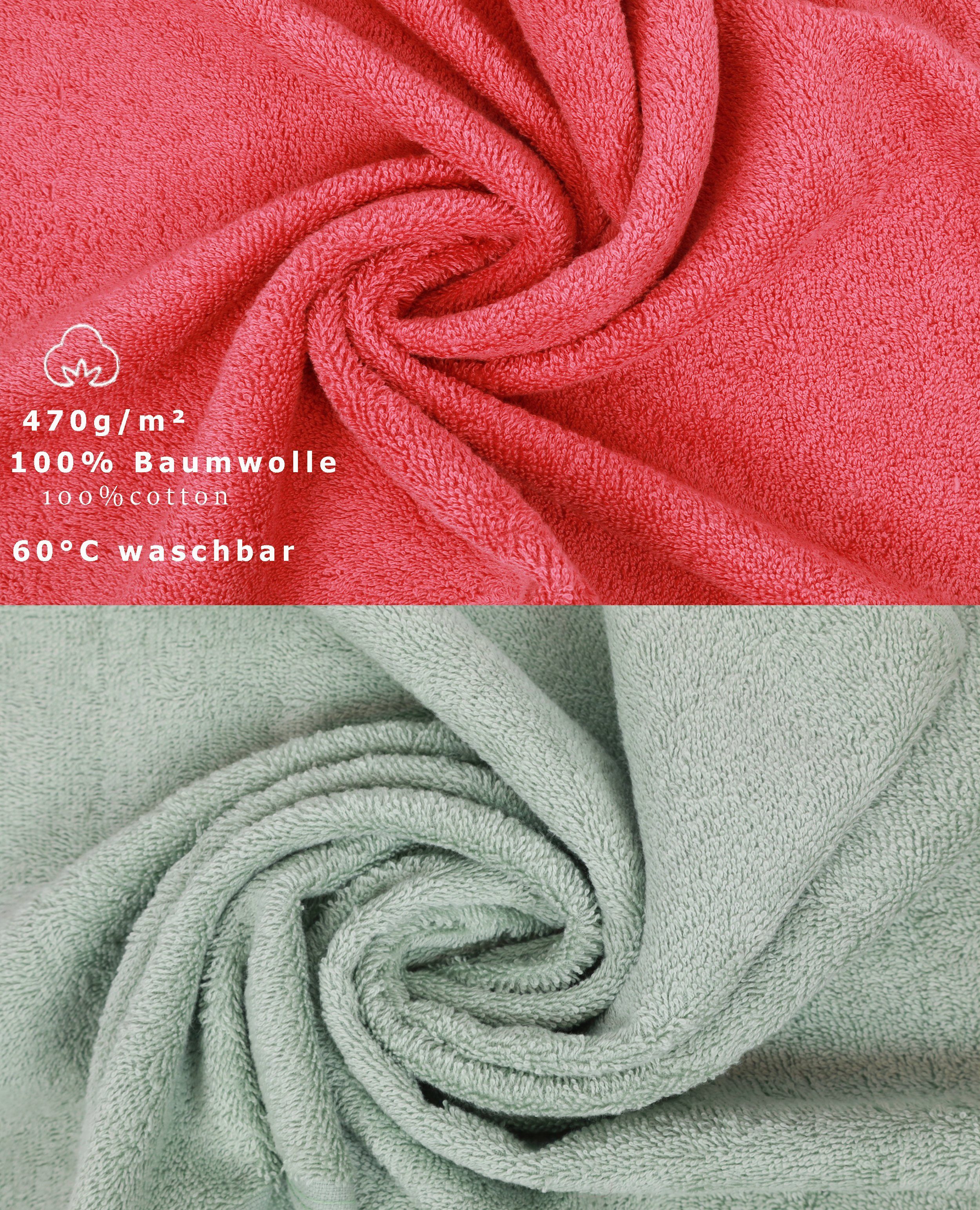 12-TLG. Handtuch Premium Betz Handtuch Set Baumwolle, Himbeere/heugrün, (12-tlg) Set