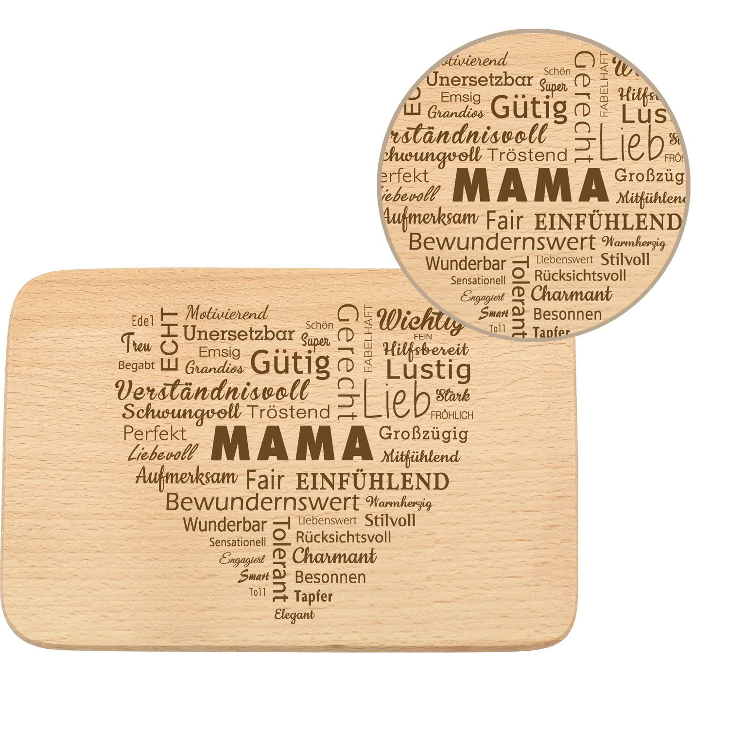 Spruchreif® Frühstücksbrett Frühstücksbrettchen mit Gravur Familie · Geschenk Eltern/Großeltern