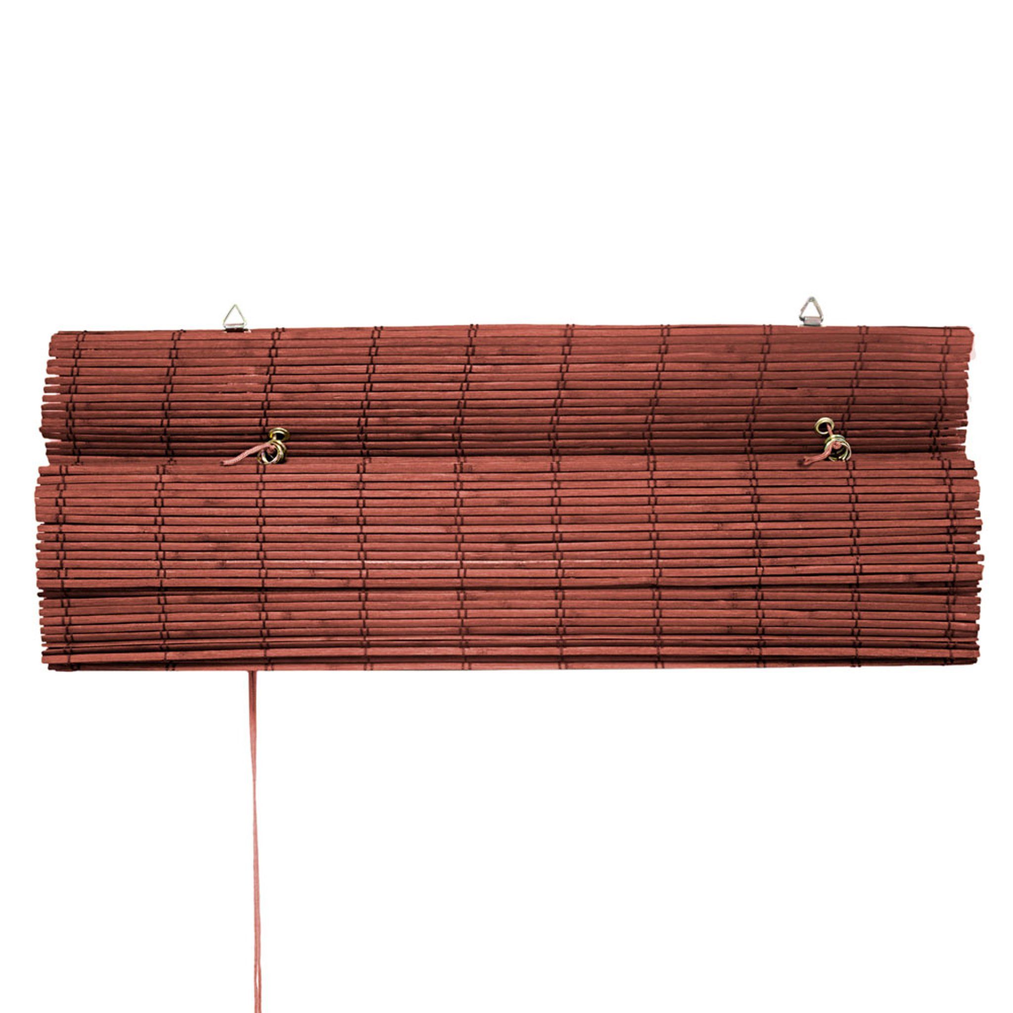 Victoria M. Raffrollo Bambus-Raffrollo, 40 x 130 cm, kirsche, mit Hakenaufhängung, ohne Bohren, freihängend, zum Schrauben, Bambus