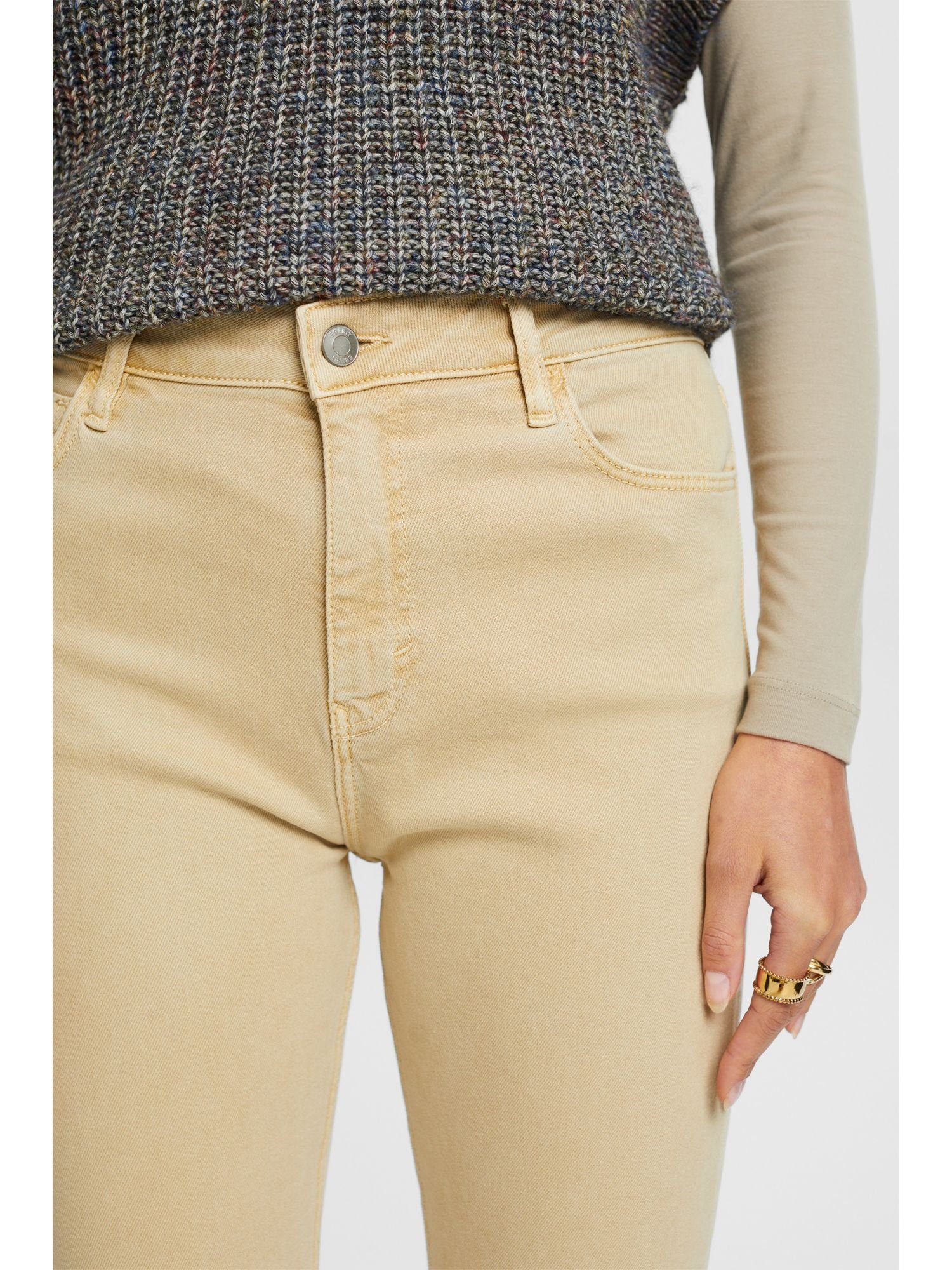 Bund und Twillhose Slim-fit-Jeans schmaler Passform hohem Esprit mit