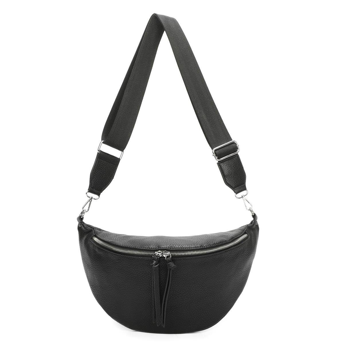 ITALYSHOP24 Schultertasche Damen XXL Tasche CrossBody Body Bag Brusttasche, als CrossOver, Umhängetasche tragbar, Hüfttasche