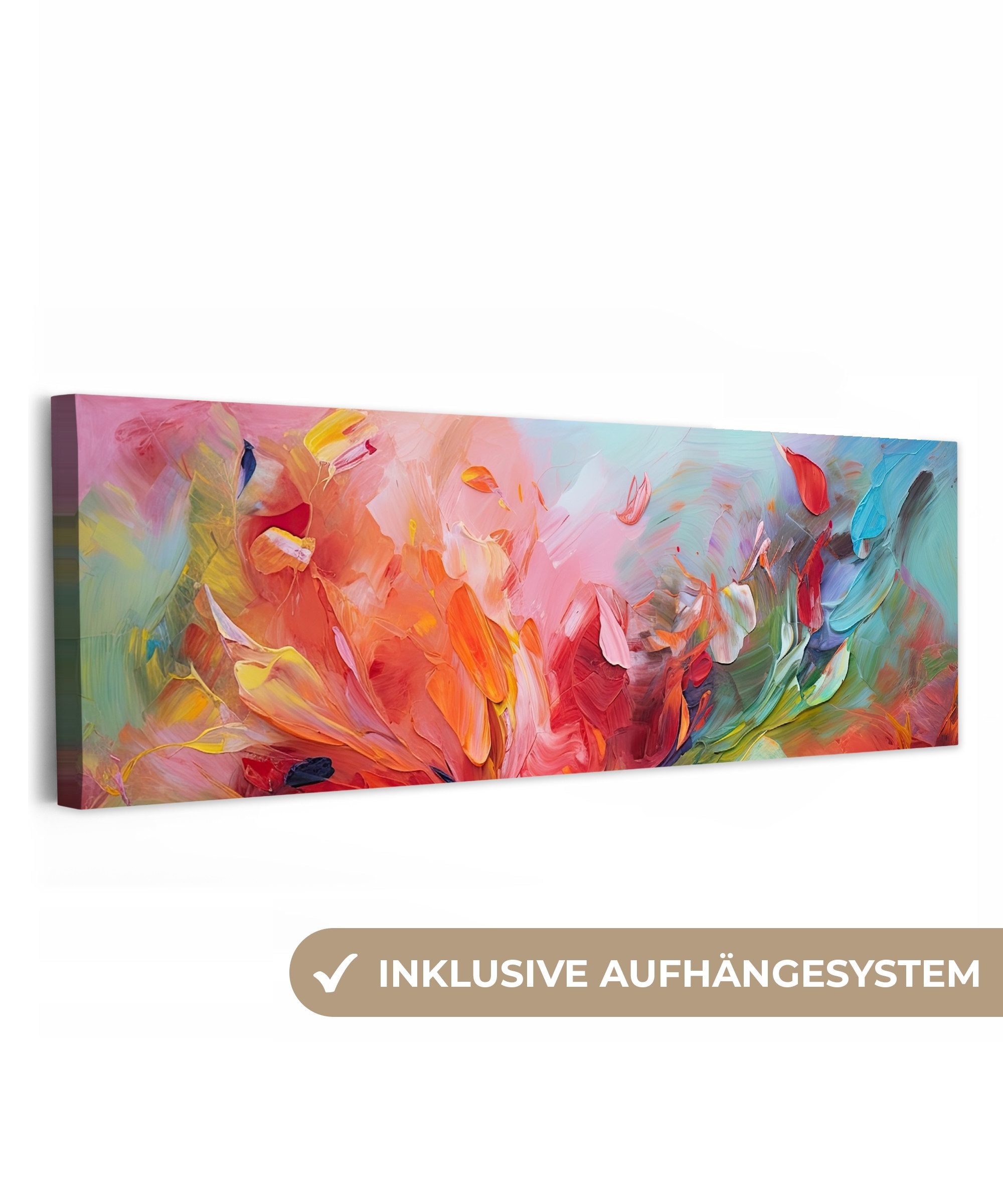 OneMillionCanvasses® Leinwandbild Panorama Ölfarbenoptik - Kunst - Abstrakt günstig online kaufen