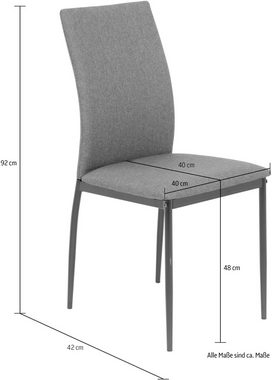 Home affaire Essgruppe ALIZIA, (Set, 5-tlg), Tisch gesinterter Stein 140 cm, Flachgewebe, Belastbarkeit 120 KG