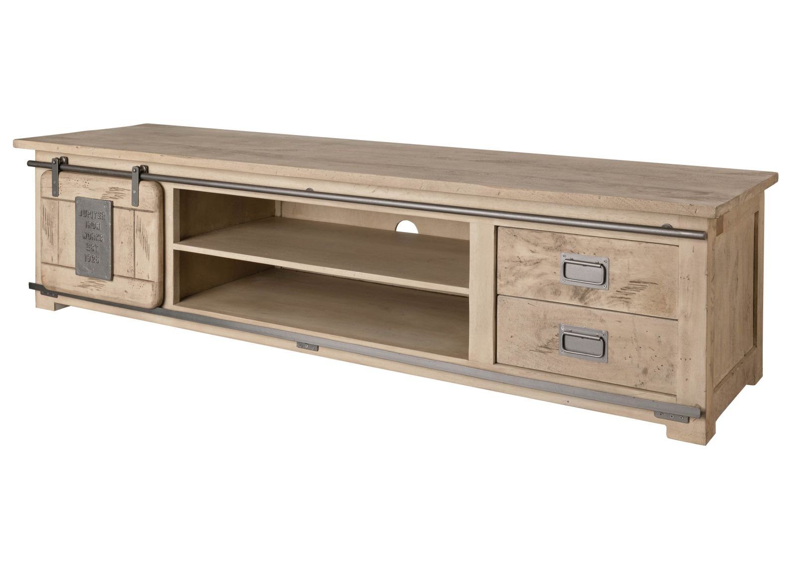 Massivmoebel24 TV-Board (TV-Board Mango 180x55x50 whitewash günstig online kaufen