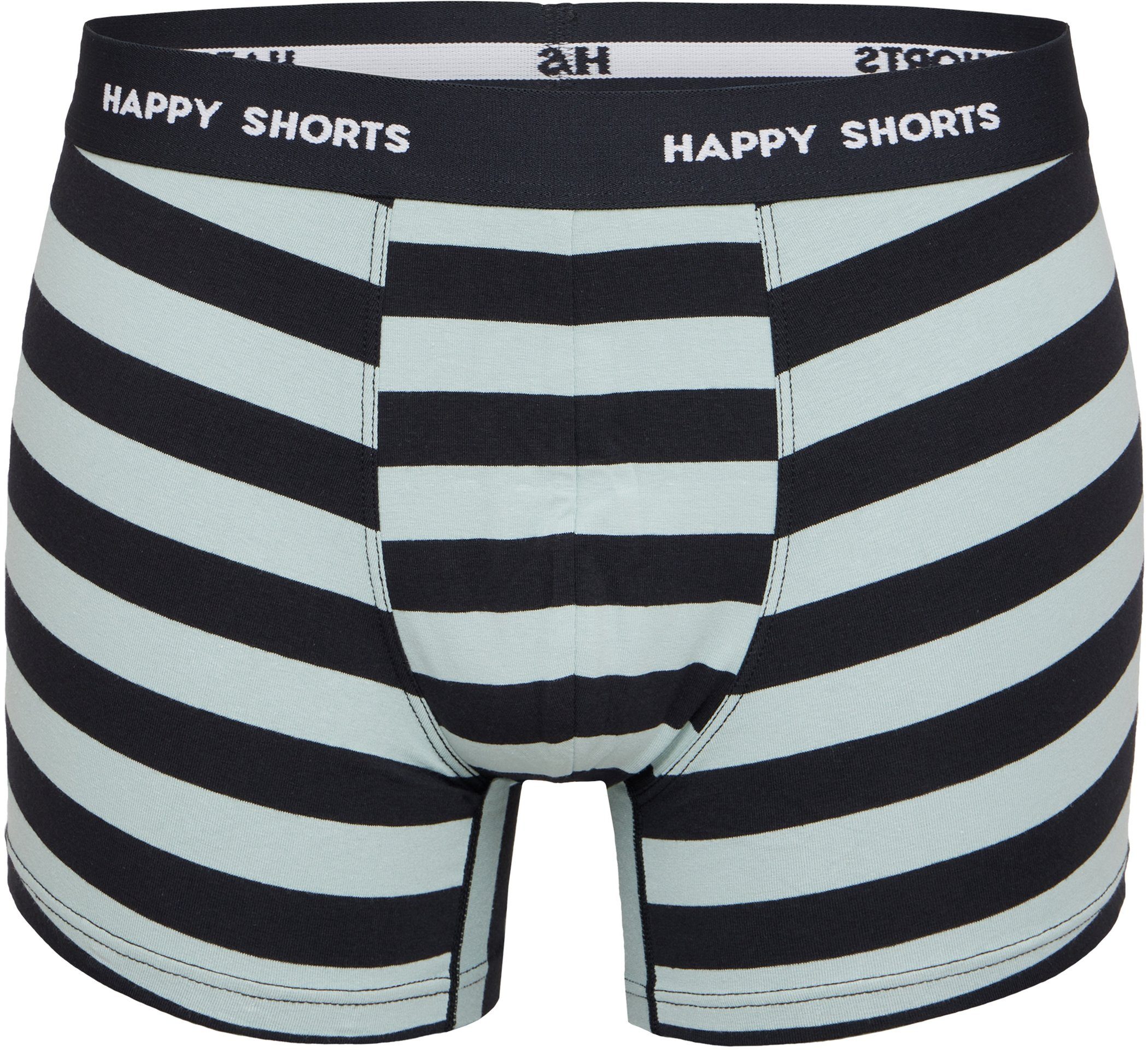 HAPPY SHORTS (1-St) Herren Jersey Trunk Boxershort Streifen Trunk 2 Boxer Shorts Pant Minz Happy