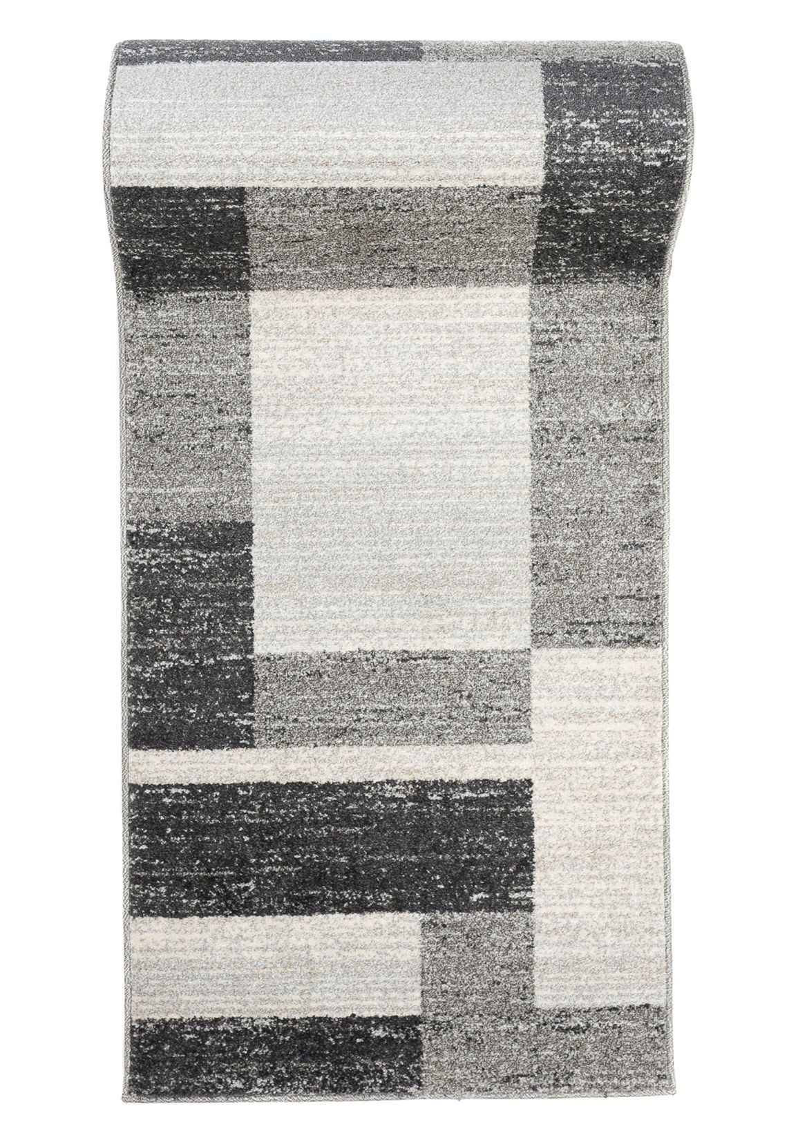 Mazovia Läufer Retro Geometrisch Anthrazit Grau Flur, Schlafzimmer, Diele, Fußbodenheizung