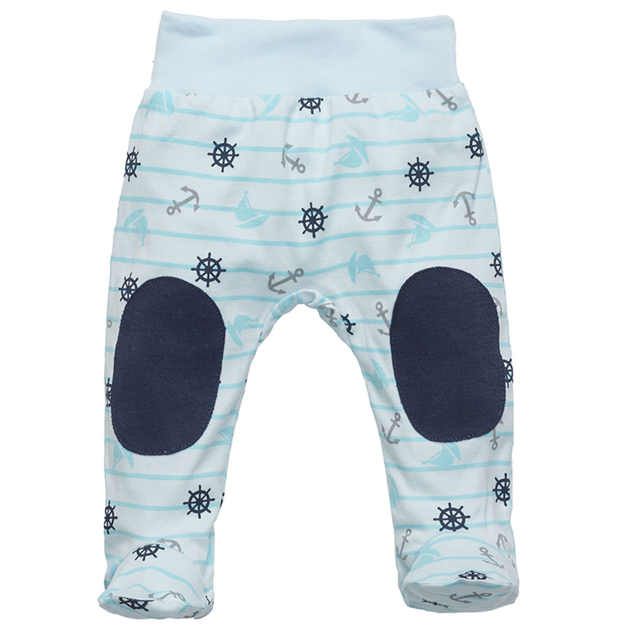 Makoma Stoffhose Baby Hose mit Fuß Strampelhose Junge & Mädchen Sailor (1-tlg) 100% Baumwolle