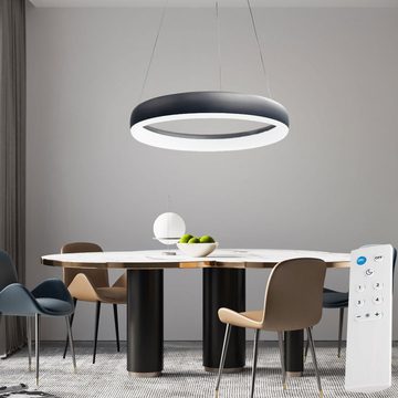 etc-shop LED Pendelleuchte, Leuchtmittel inklusive, Farbwechsel, Neutralweiß, Kaltweiß, Warmweiß, Tageslichtweiß, Pendellampe dimmbar mit Fernbedienung LED Wohnzimmerleuchte Ringlampe