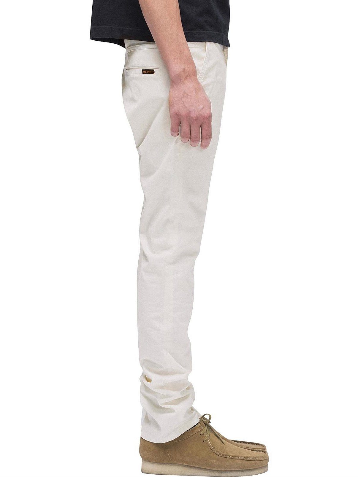 Stoff Weiß Chino Adam Herren Nudie Slim Stretch - Hose Chinohose Jeans
