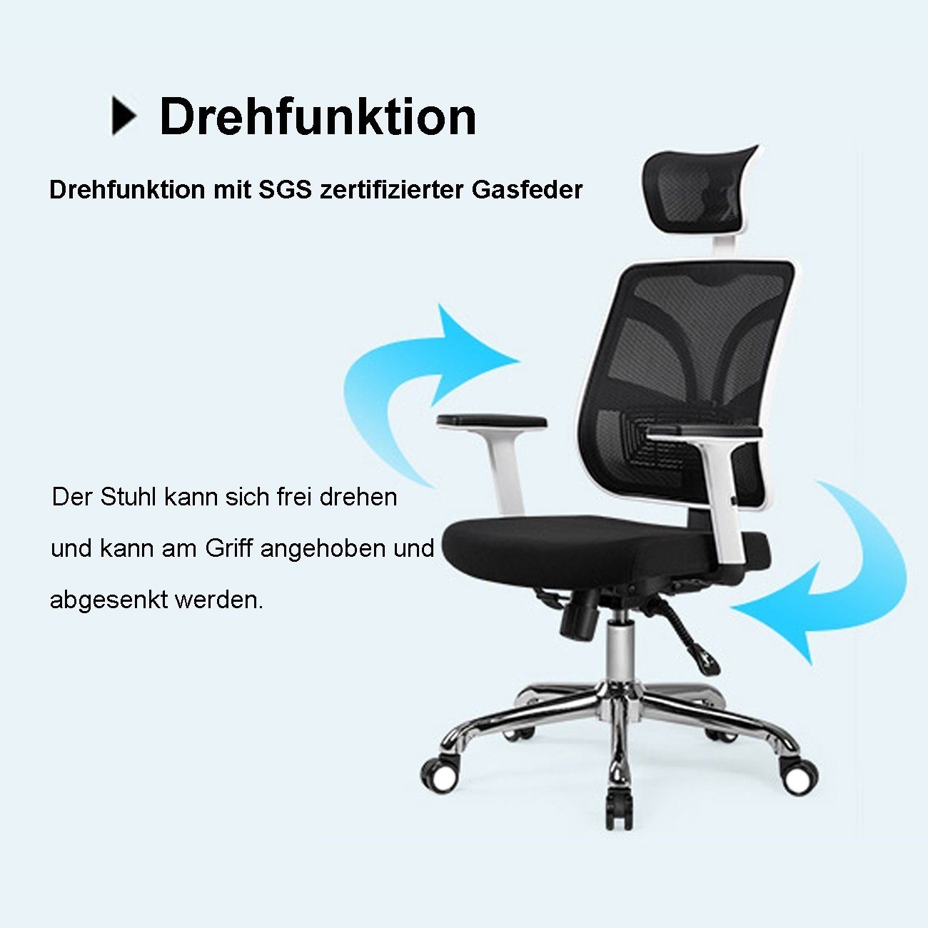RAIKOU Chefsessel Bürostuhl Computerstuhl ergonomisch Design (Drehstuhl  Schreibtischstuhl Rücken-und Sitzwinkel verstellbar)