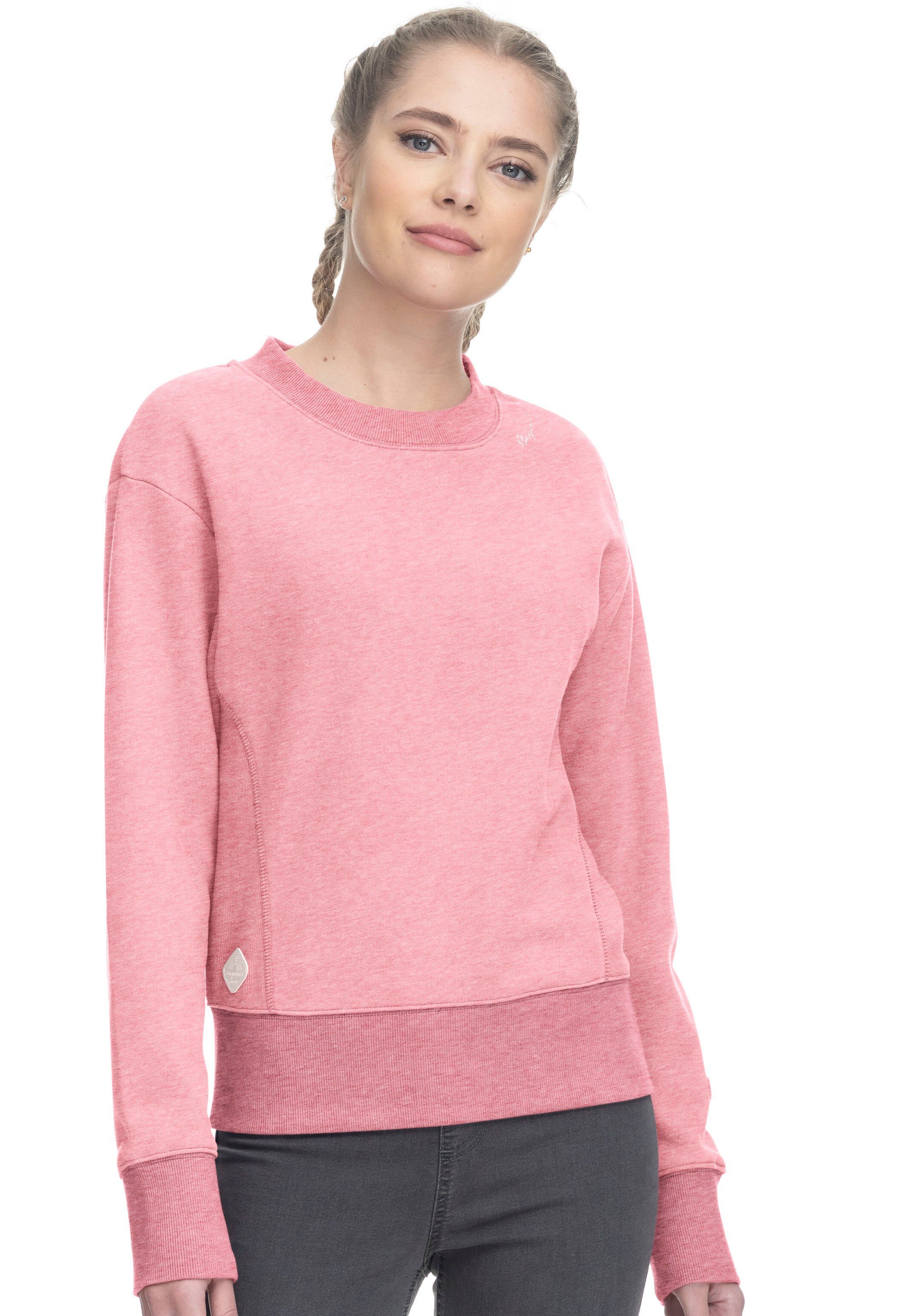 Ragwear Sweater AZALLEA Crewneck mit Zierknopf-Besatz in natürlicher  Holz-Optik | T-Shirts