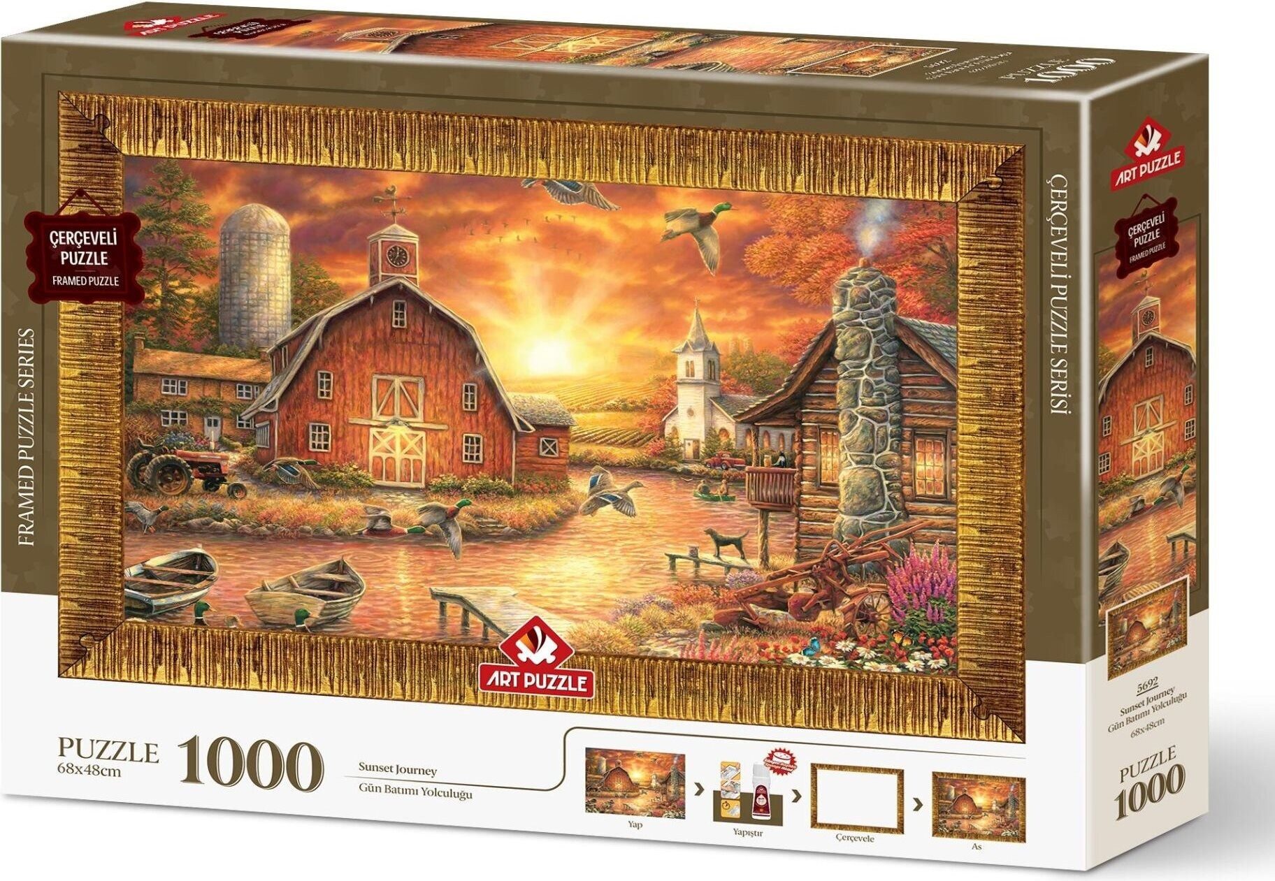 ART PUZZLE Puzzle ART PUZZLE Puzzle s rámem a lepidlem 3v1 Za sluncem, Puzzleteile