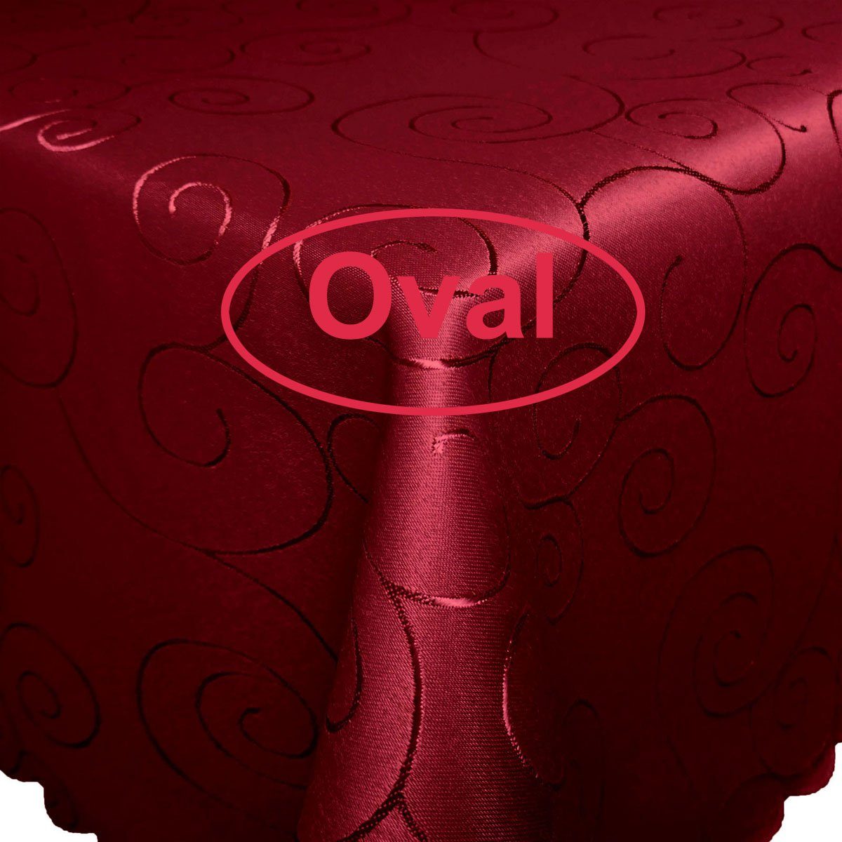Tischdecke Ornamente OVAL Tischdecke Seidenglanz Damast Circle, strapazierfähig, bügelfrei, pflegeleicht