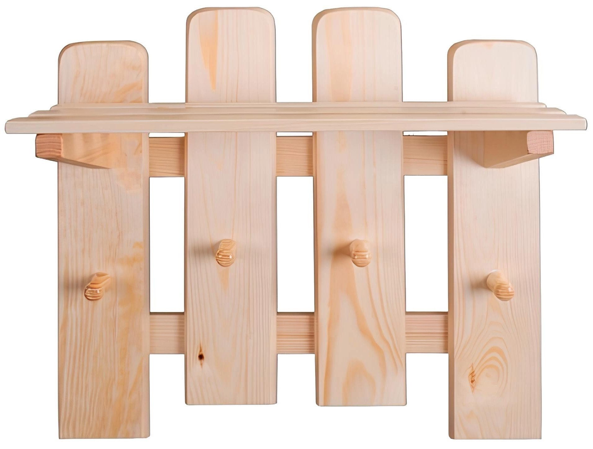 Xlmoebel Wandgarderobe Handgefertigtes Garderobenpaneel aus Kiefernholz mit Haken (Wandgarderobe), Hergestellt in Europa